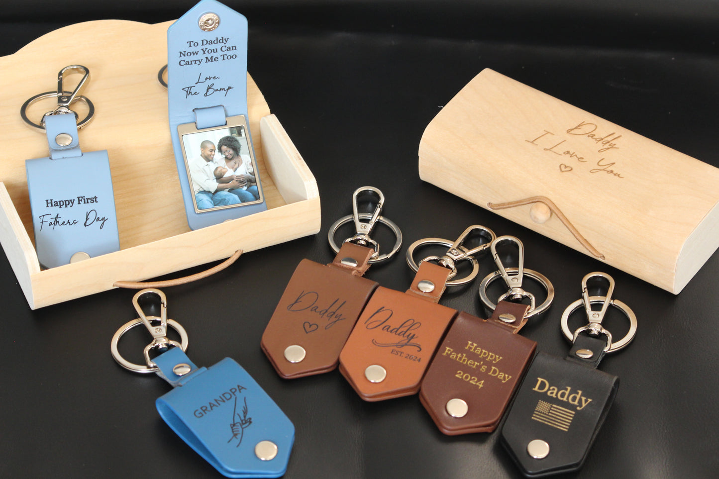 Personalized Leather Photo Keychain