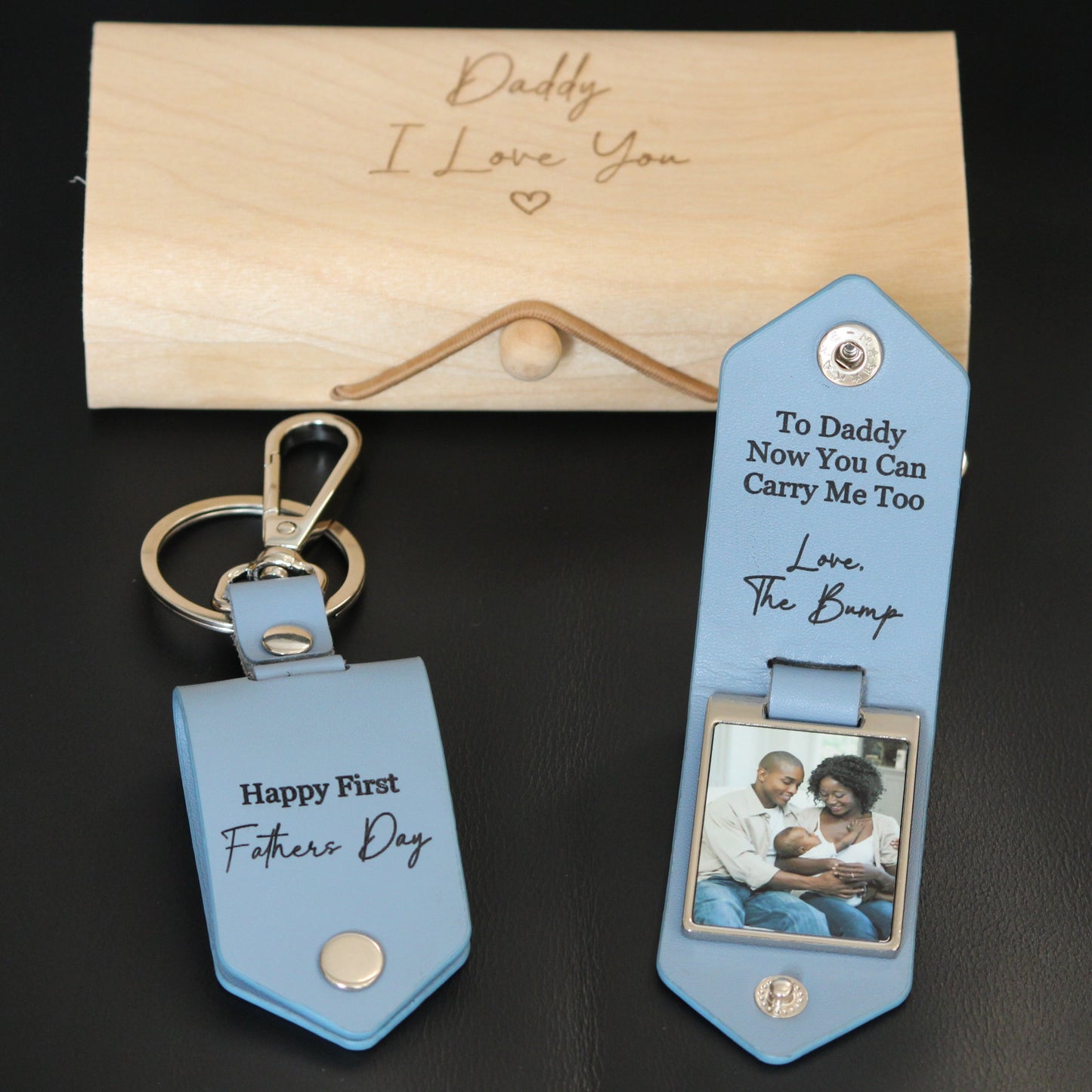 Personalized Leather Photo Keychain