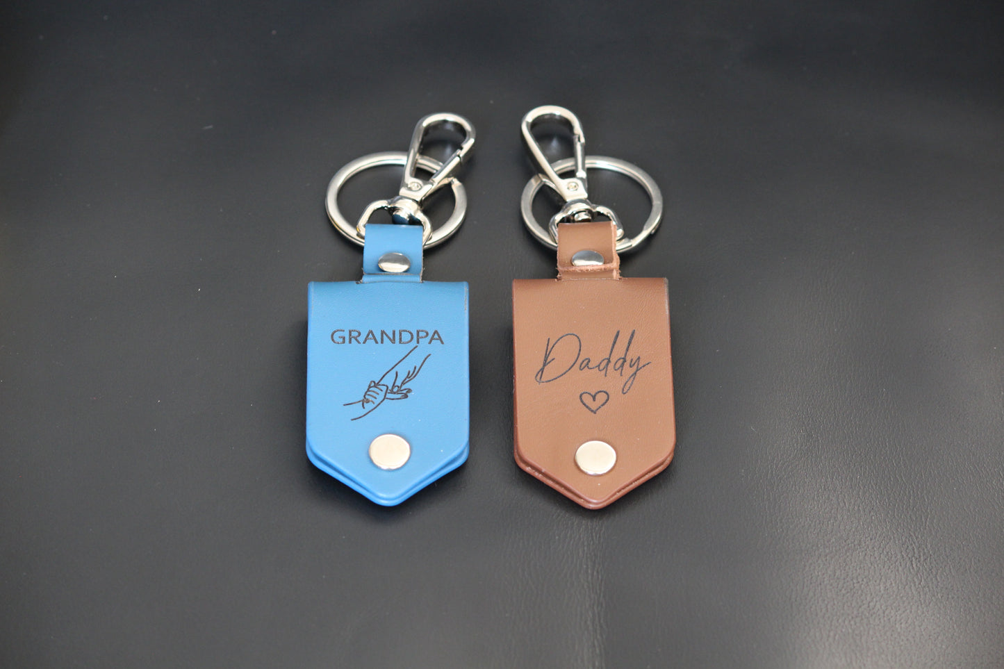 Personalized Leather Photo Keychain