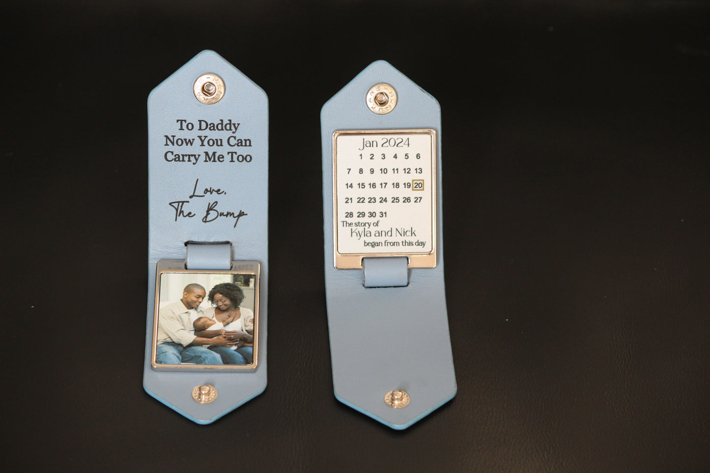 Personalized Leather Photo Keychain