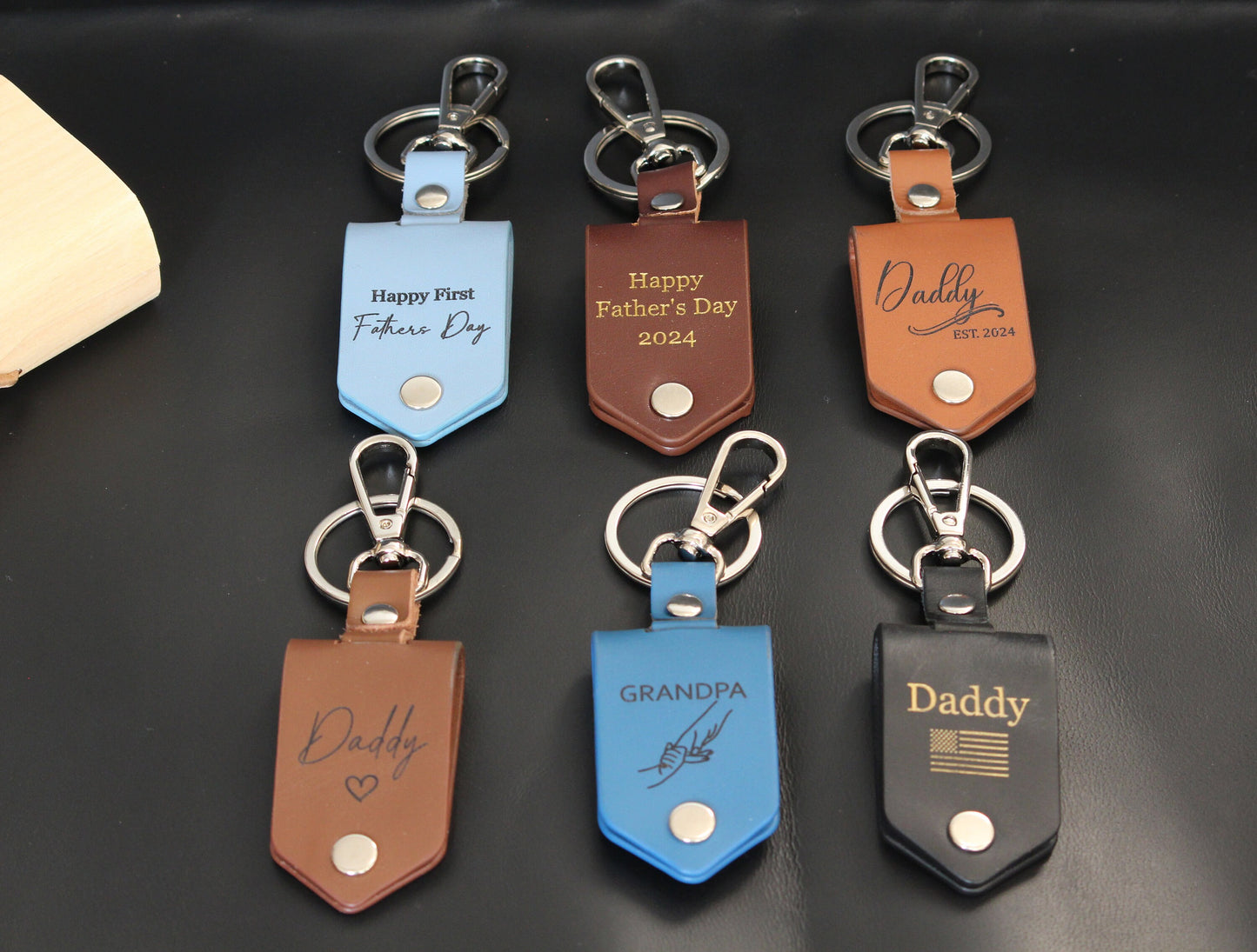 Happy Father's Day, Papa Key Fob, Grandpa PopPop Personalized gift for him Key holder with your photo, First Time Dad, Drive Safe Keychain