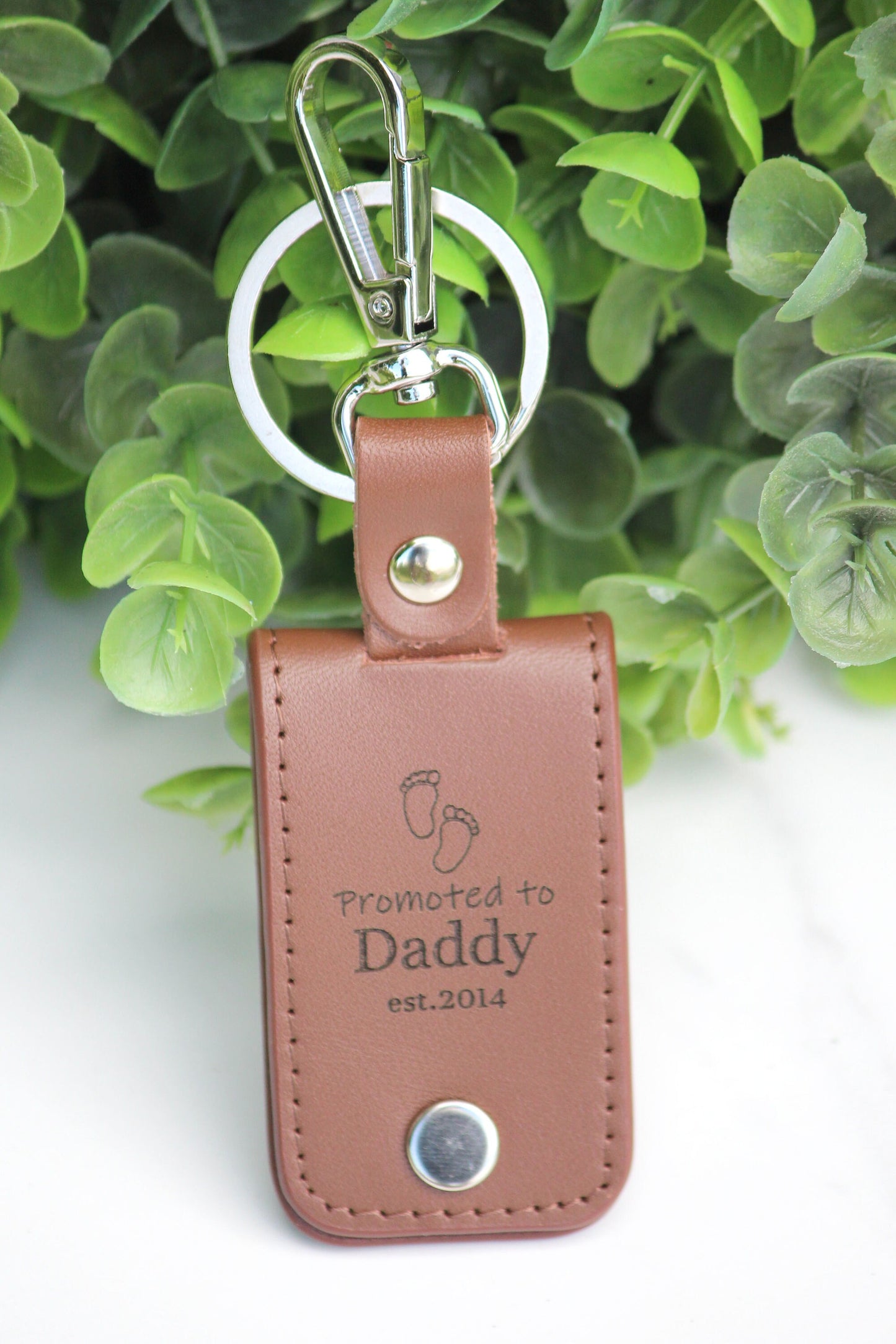 Unique Personalized Leather Photo Keychain, Drive Safe, First Time Dad Mom Gift - PopPop Gift, Grandpa Gift, Father's Day Gift
