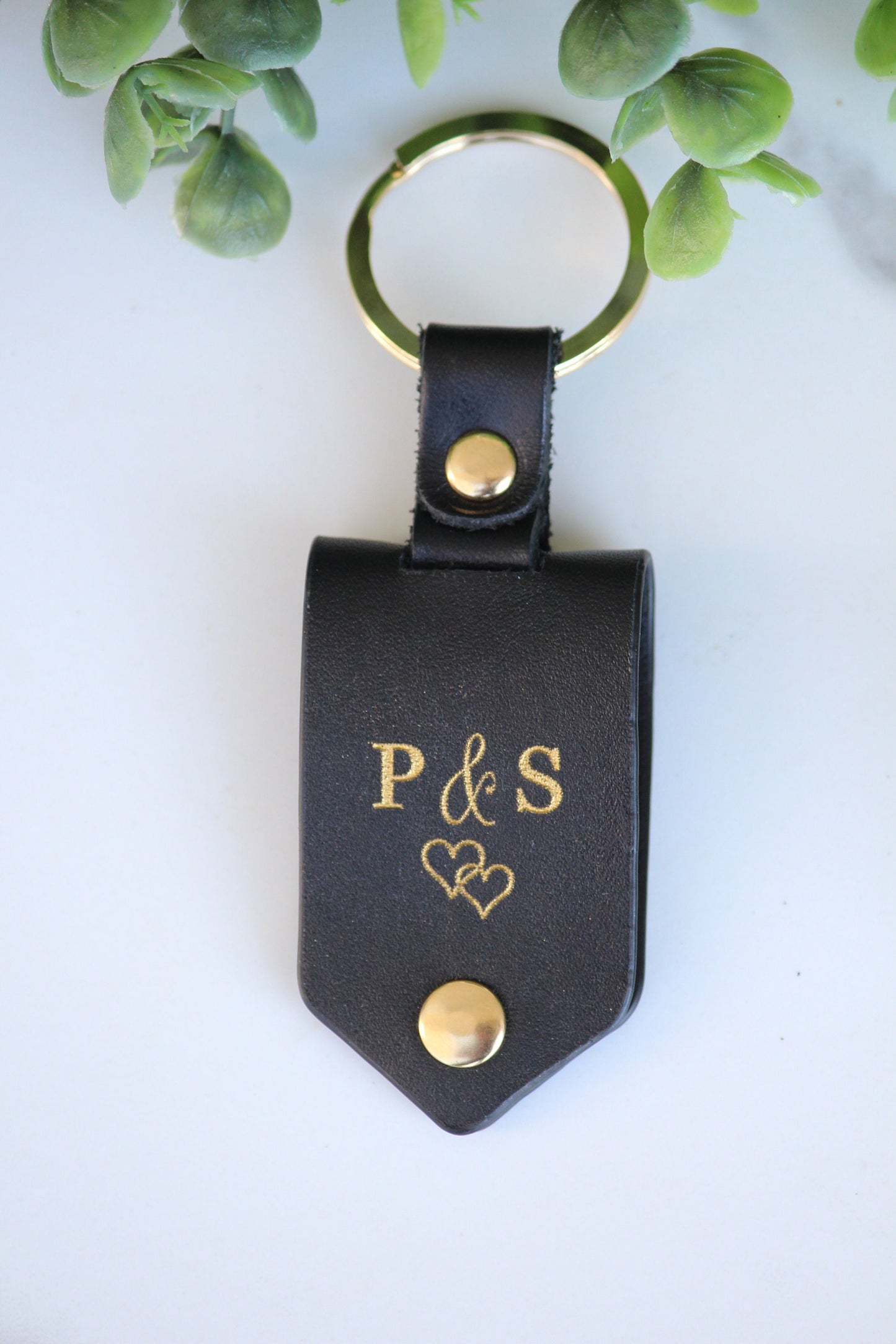 Personalized Leather Photo Keychain, Drive Safe, First Time Dad Mom Gift - Birthday, Anniversary, Memorial Daddy, Grandfather, Father's Day