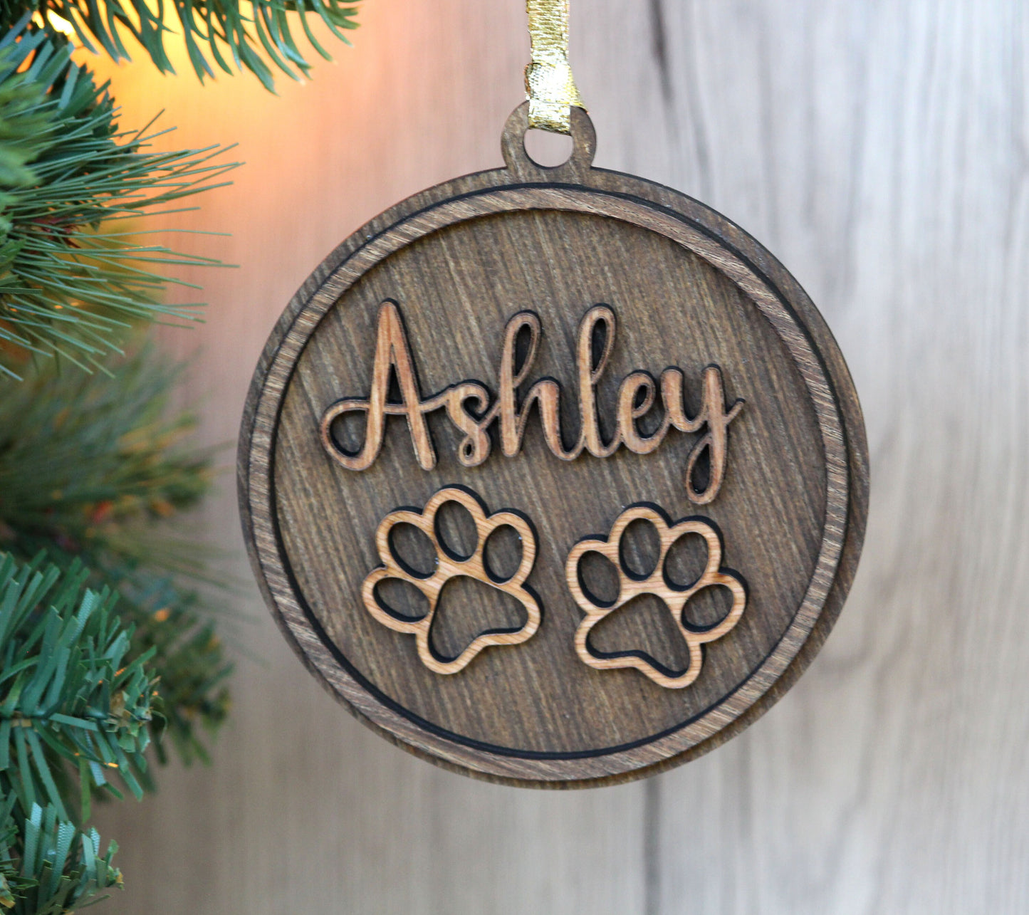 Personalized Wooden Ornament, Name Christmas Tree Ornament, Custom Wood Ornament