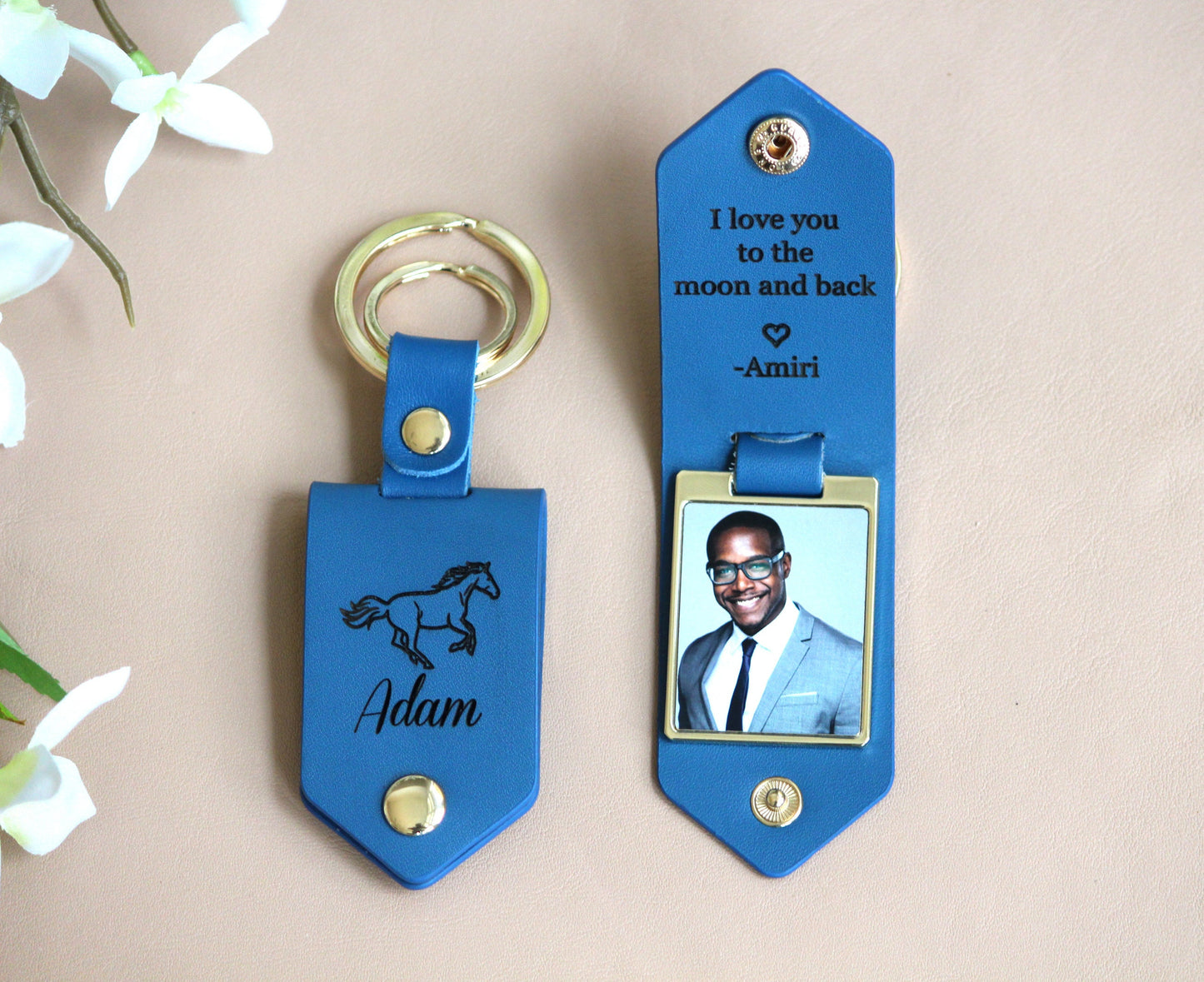 Personalized Photo Keychain Husband Boyfriend Engagement Anniversary Calendar, 1st Dating Date, Drive Safe Keychain, Christmas Gift for Men
