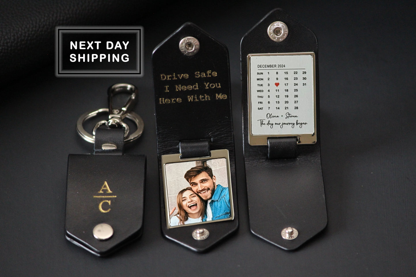 Personalized Photo Keychain With Calendar Date