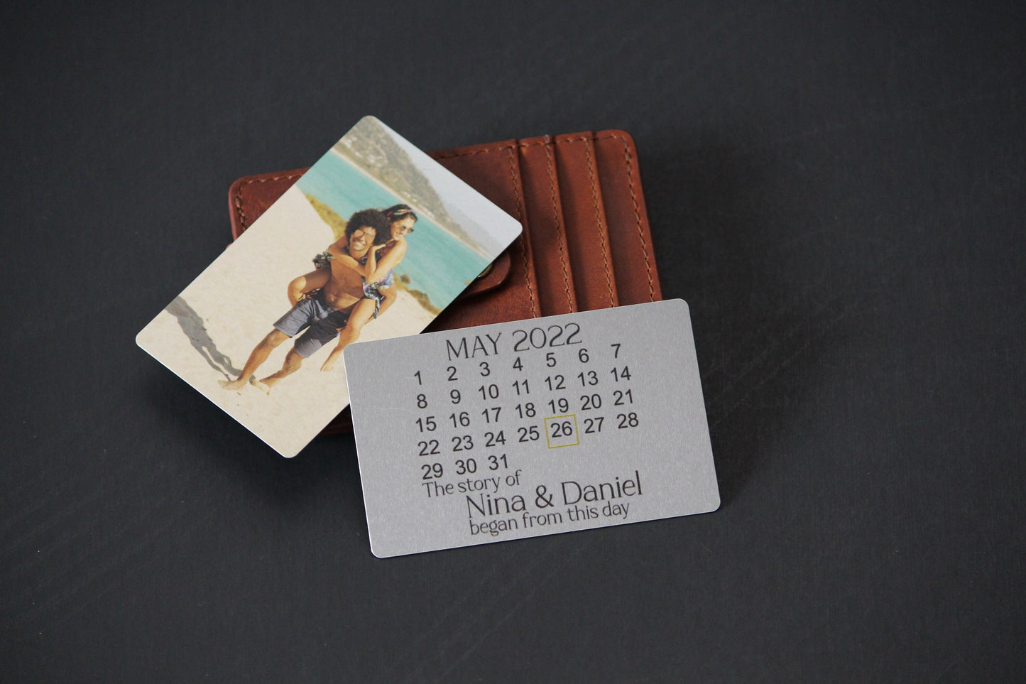 Personalized Handwritten Wallet Card, Metal Wallet Card, Anniversary Gift, Color Photo Wallet Insert, Mothers Day, Fathers Day Gift