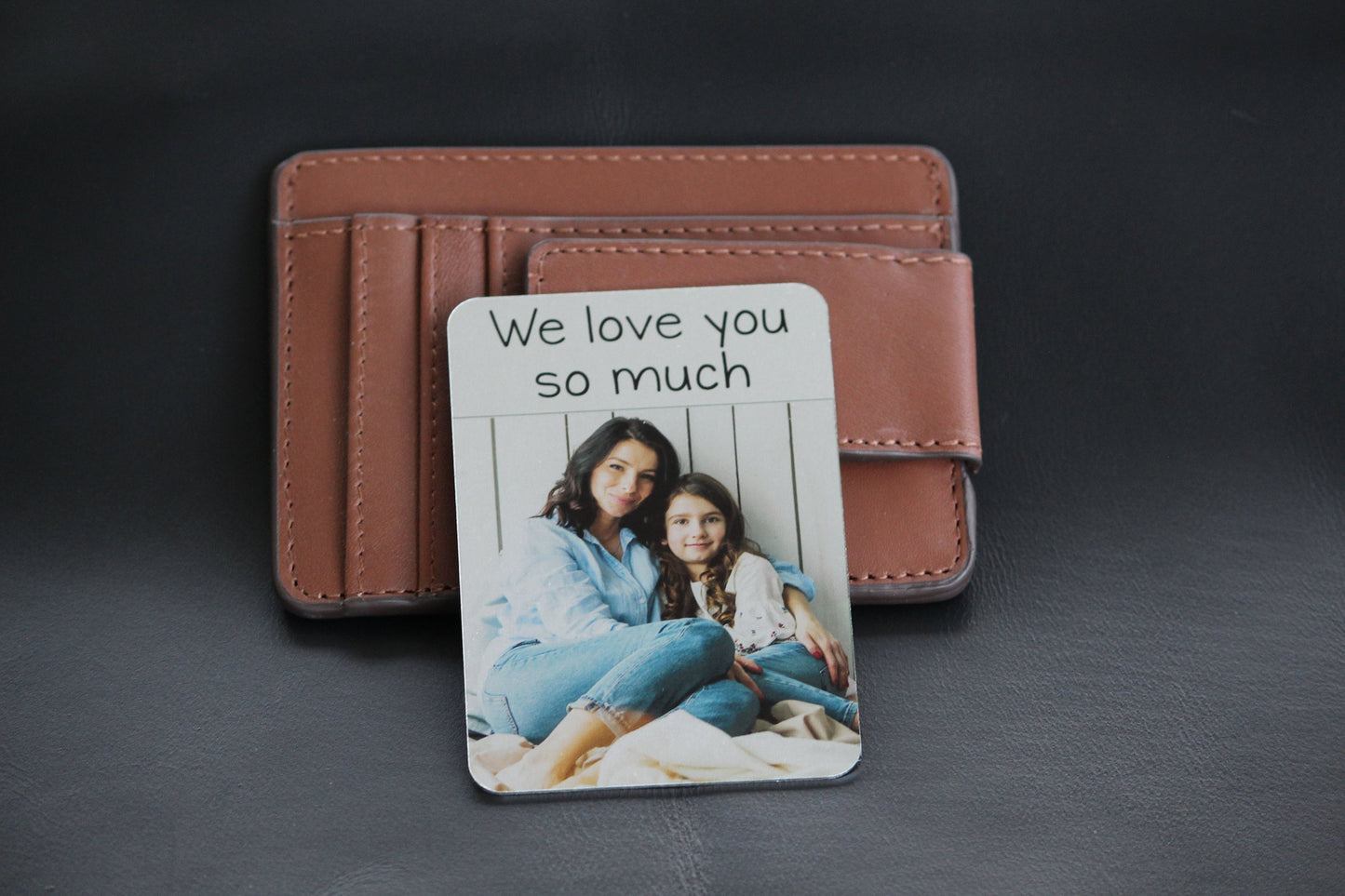 Personalized Handwritten Wallet Card, Metal Wallet Card, Anniversary Gift, Color Photo Wallet Insert, Mothers Day, Fathers Day Gift