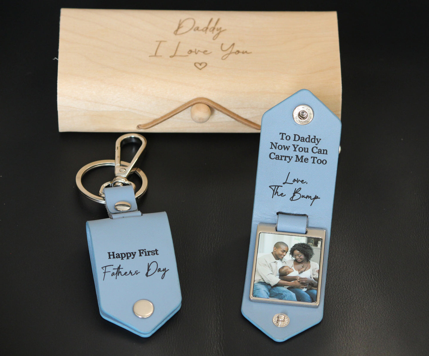 Happy Father's Day, Papa Key Fob, Grandpa PopPop Personalized gift for him Key holder with your photo, First Time Dad, Drive Safe Keychain