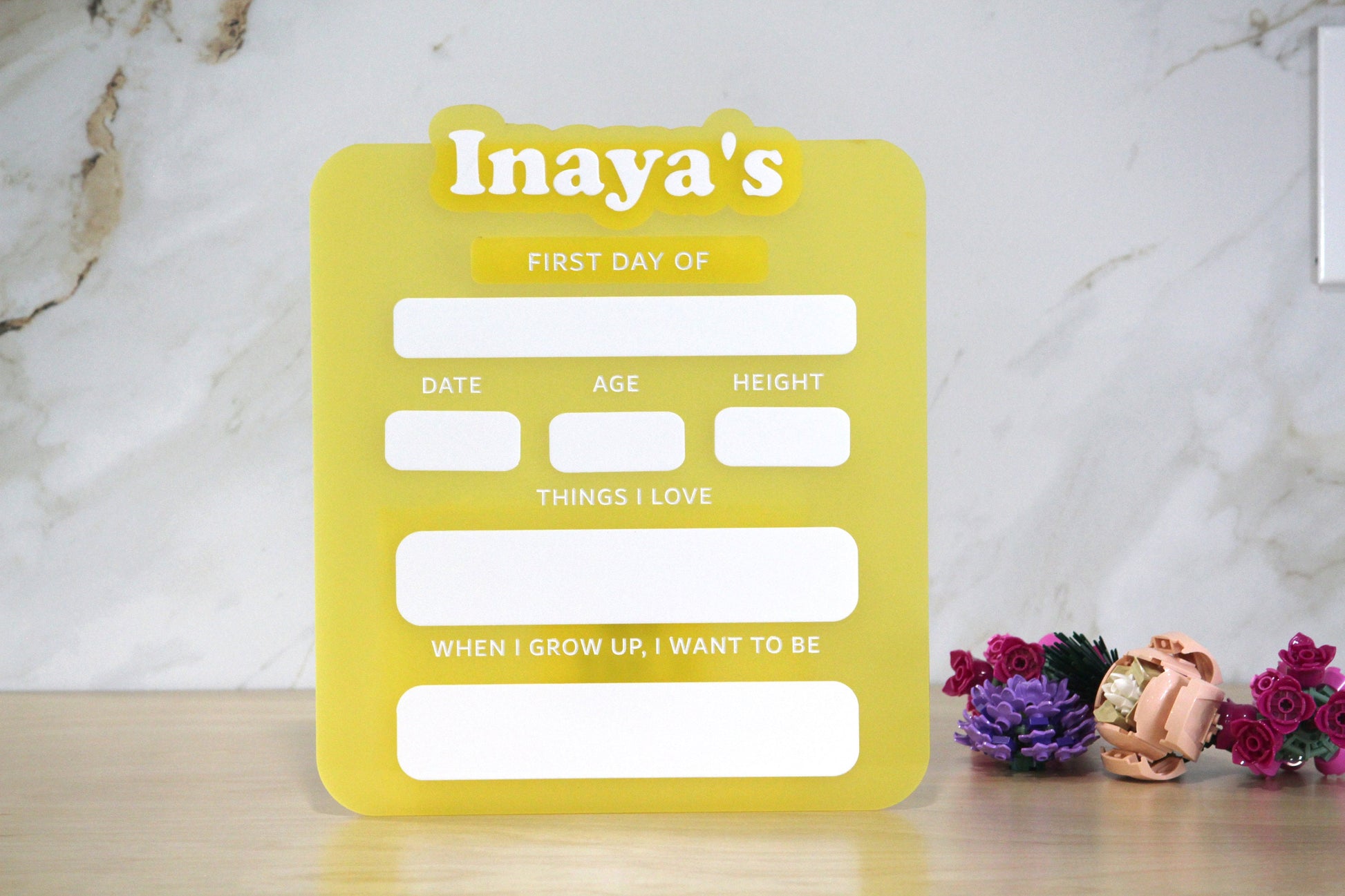 Personalized Reusable First Day Of School Sign, Last Day Of School Sign, Kids Back To School Photo Prop, Milestone Sign Board