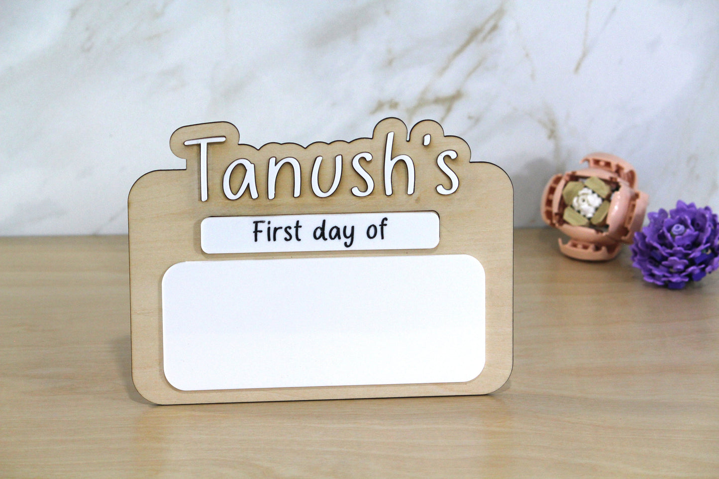 Personalized Reusable First Day Of School Sign, Last Day Of School Sign, Kids Back To School Photo Prop, Milestone Sign Board