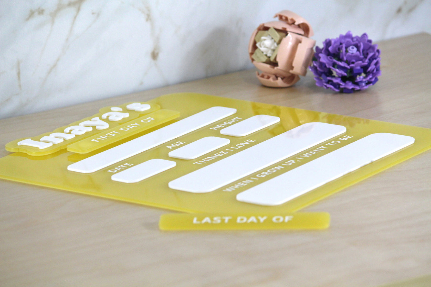 Personalized Reusable First Day Of School Sign, Last Day Of School Sign, Kids Back To School Photo Prop, Milestone Sign Board