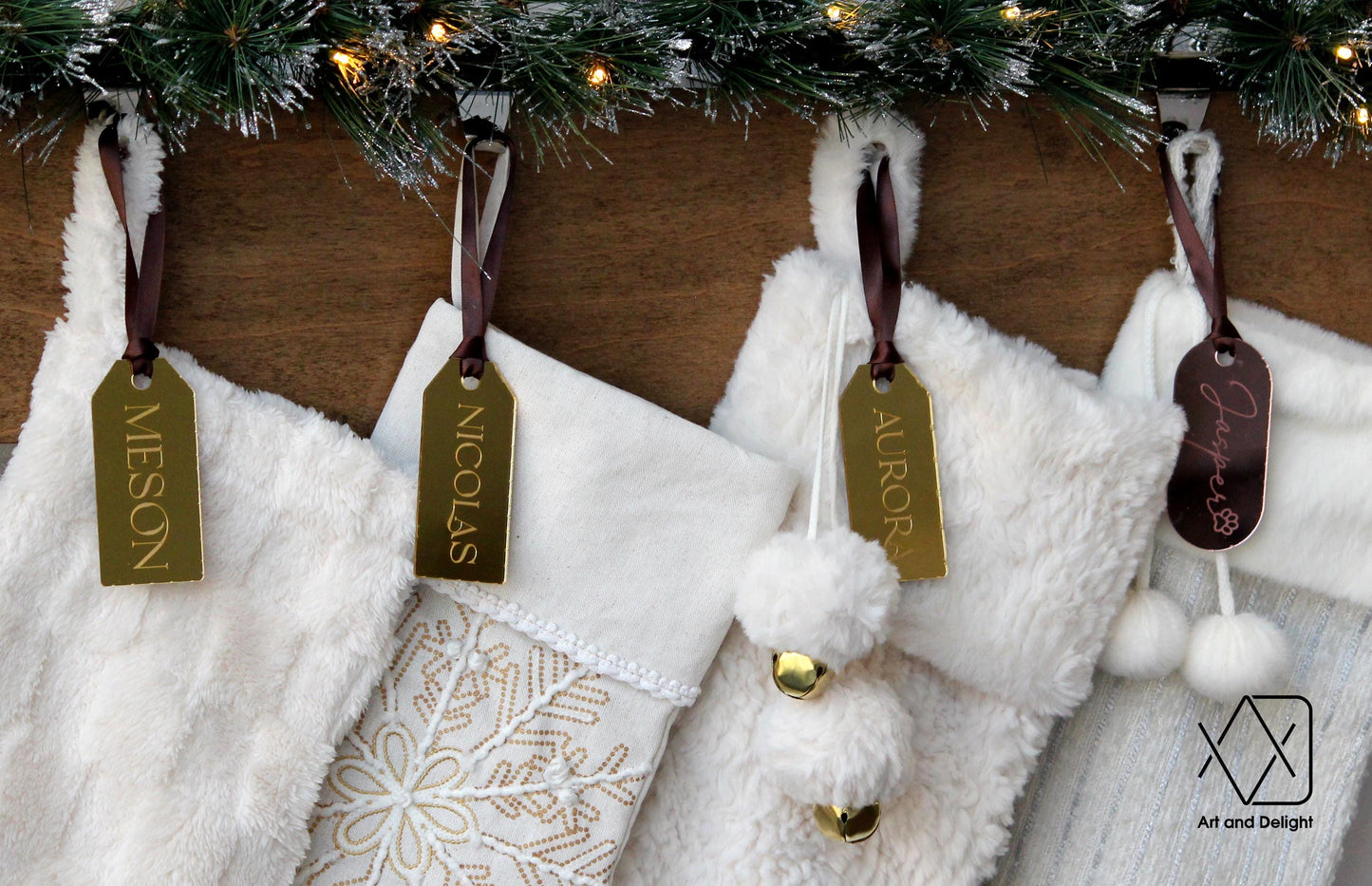 Personalized Stocking Name Tag Acrylic, Name Tags for Christmas Stocking, Minimalist Stocking Tag, Modern Name Tags, Christmas Tree Décor