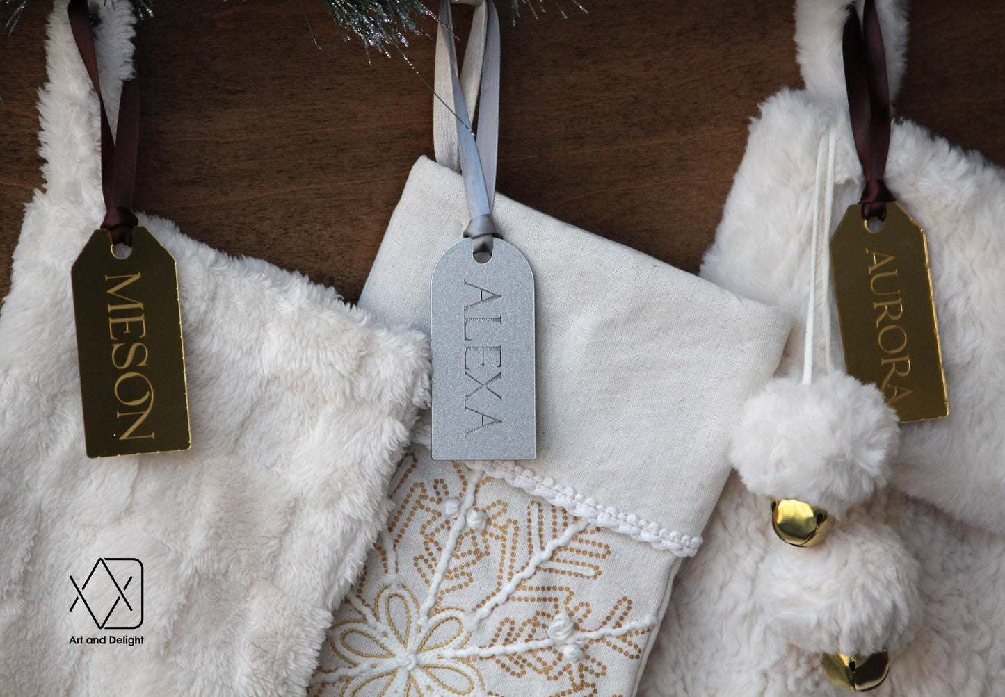 Personalized Stocking Name Tag Acrylic, Name Tags for Christmas Stocking, Minimalist Stocking Tag, Modern Name Tags, Christmas Tree Décor