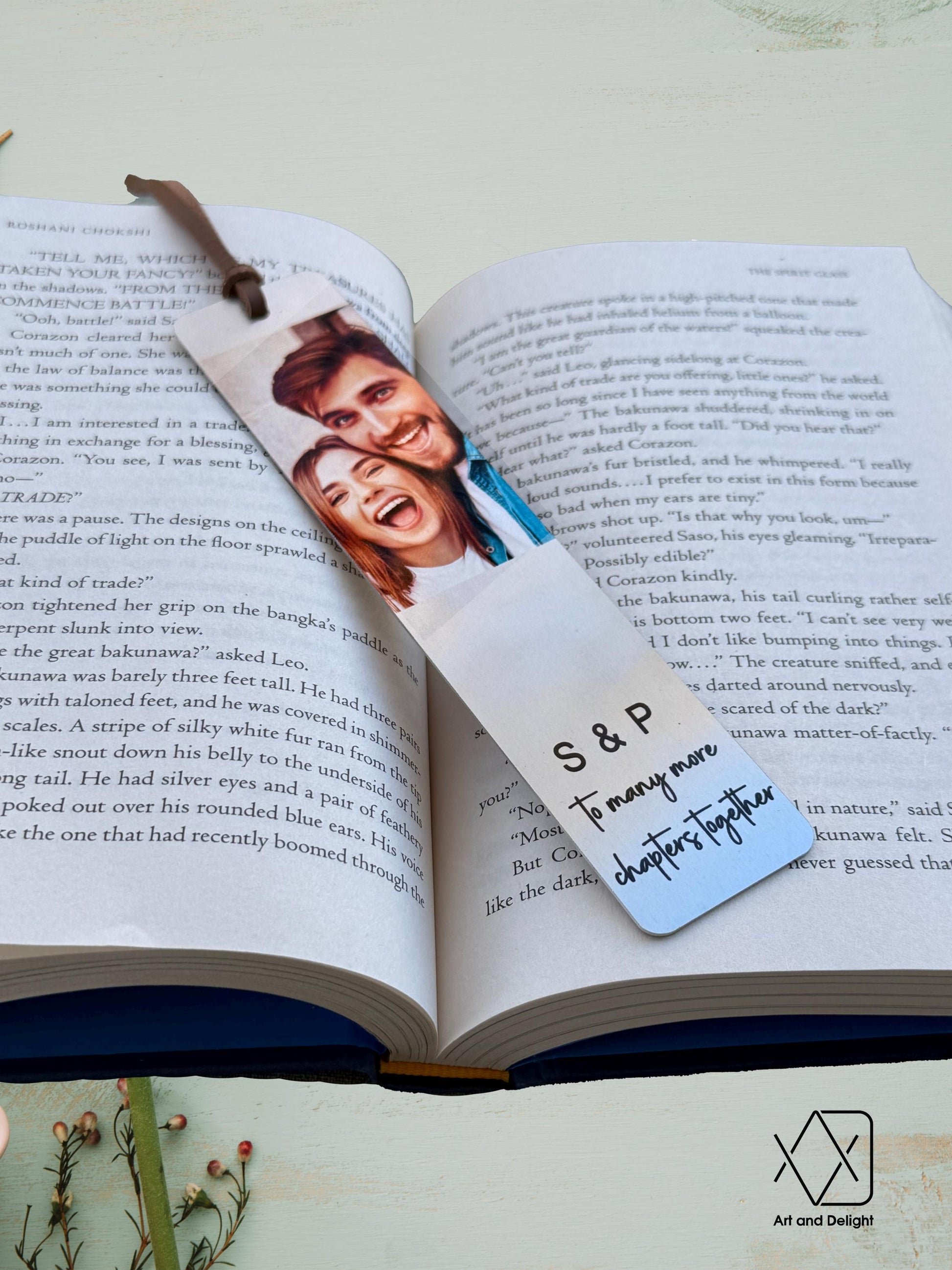 Aesthetic Custom Metal Photo Bookmark | Bookmark With Multiple Photos With Leather Tassel | Wedding, Birthday, Mother’s Father’s Day Gift
