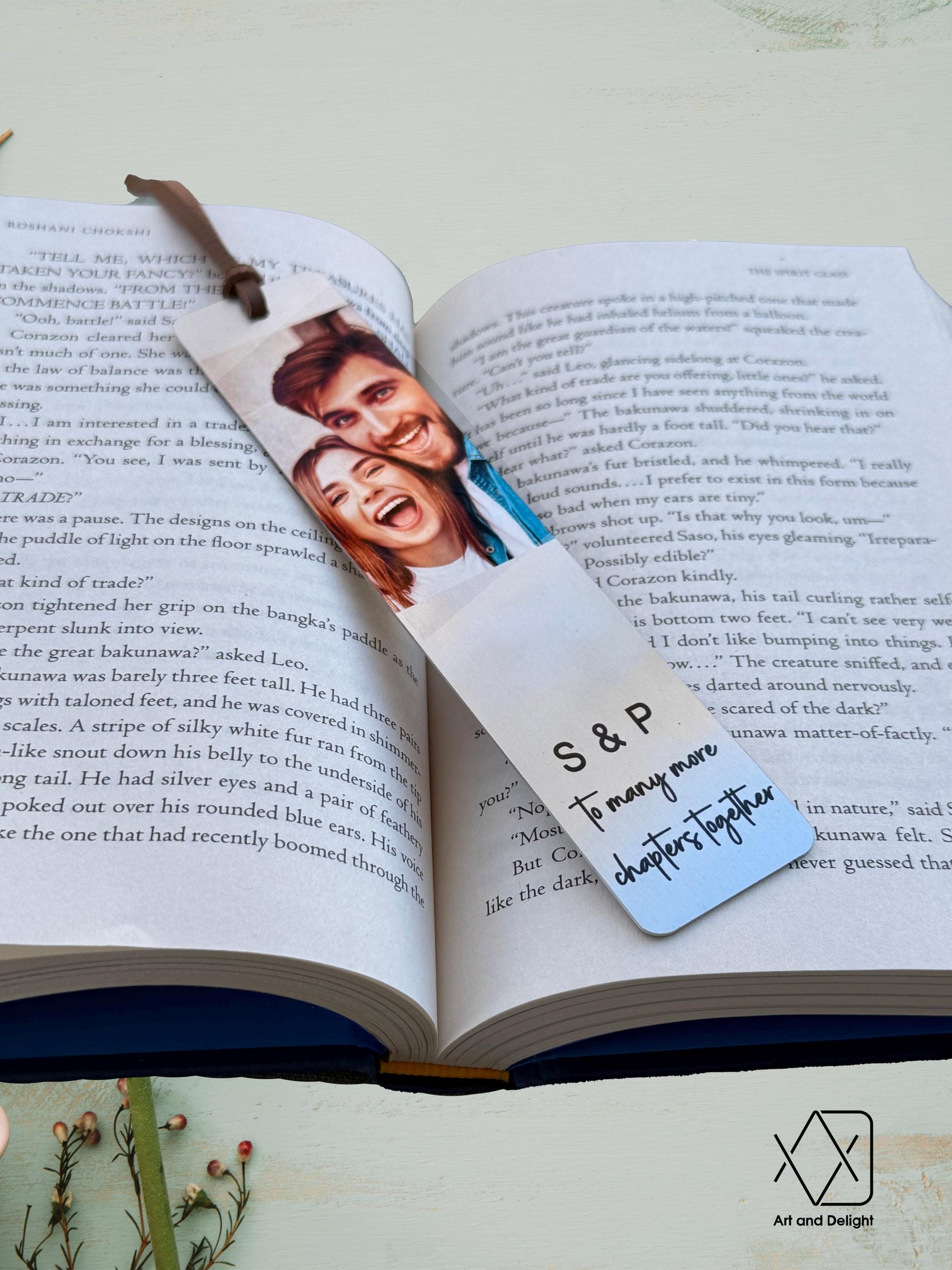 Custom Metal Photo Bookmark | Bookmark With Multiple Photos With Leather Tassel | Wedding, Birthday, Mother’s and Father’s Day Gift Idea