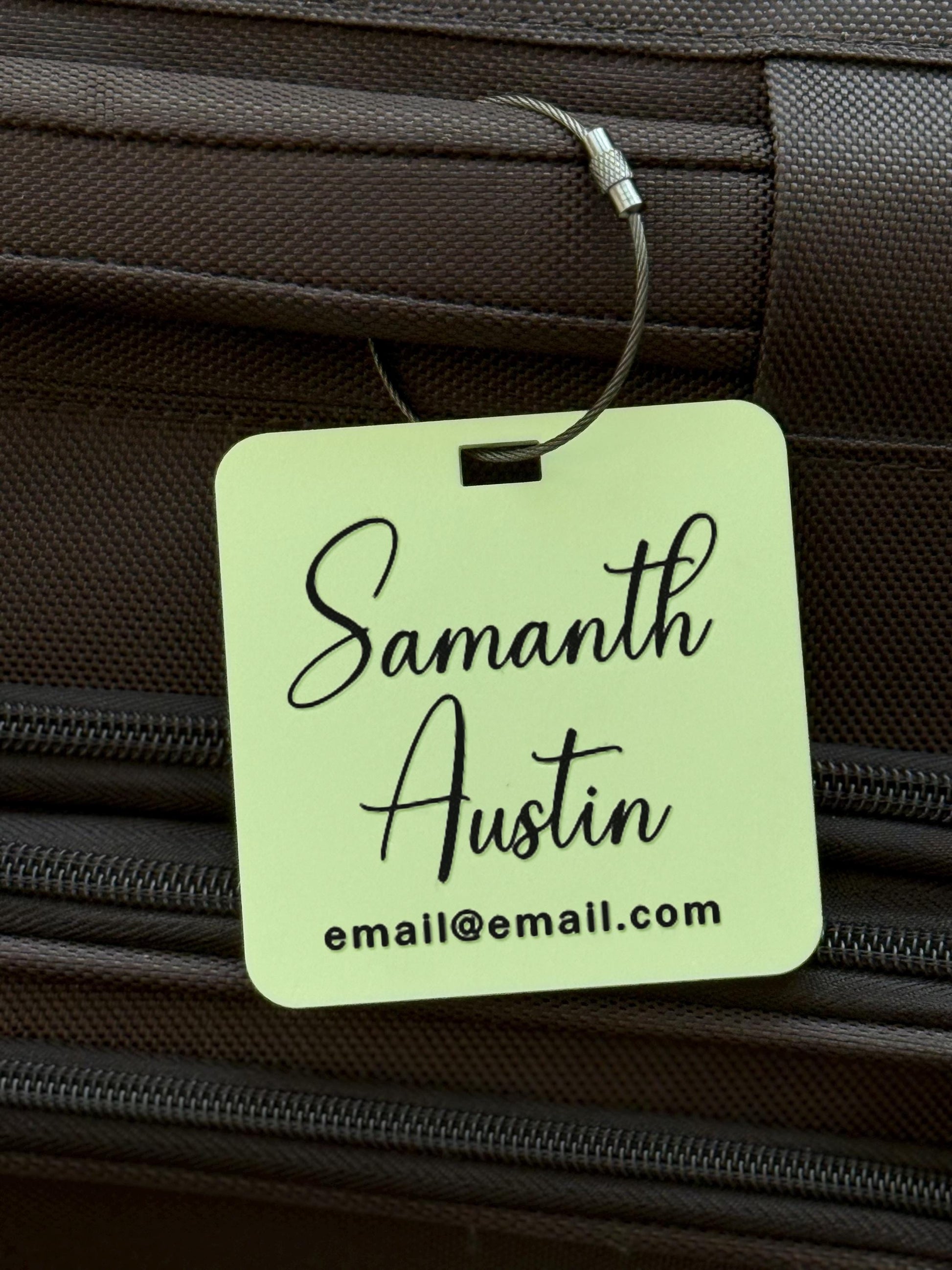 Personalized Acrylic Luggage Tag – Custom Travel Tag with Contact Details