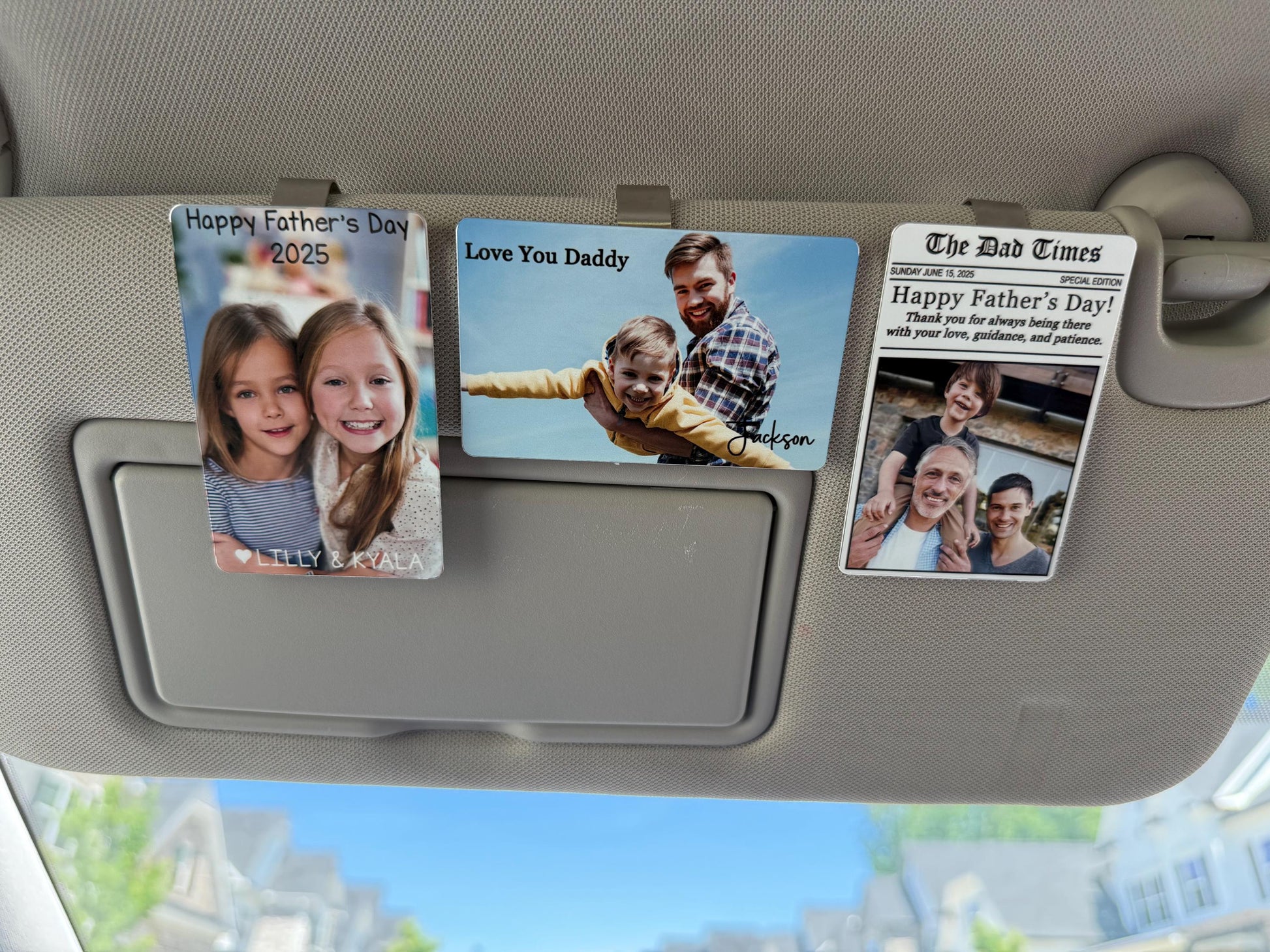 Personalized Sun Visor Picture Clip, Photo Car Metal Visor Clip, Father's Day Gift, Boyfriend Gift, Family Portrait Decoration, Drive Safe
