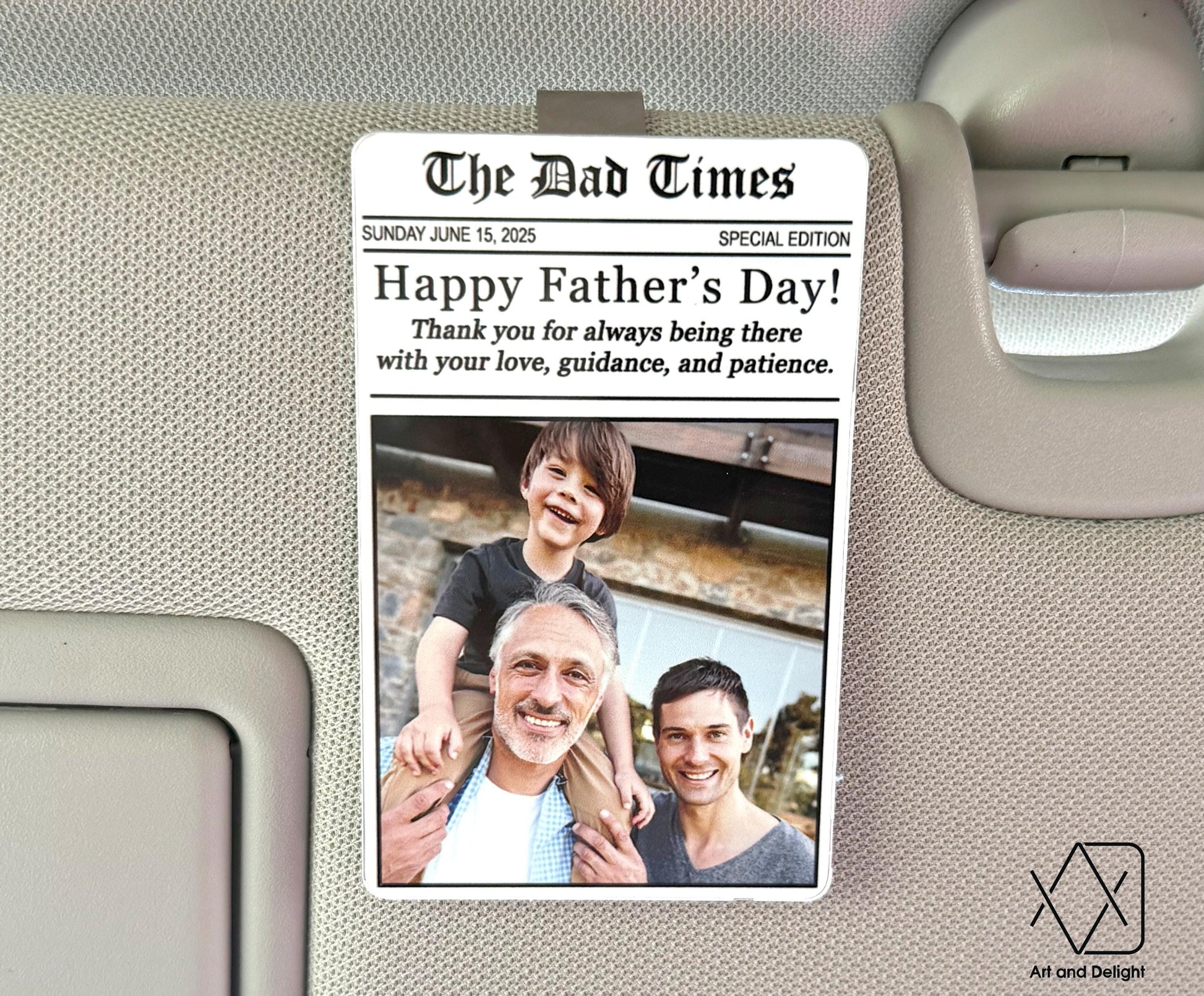 Personalized Sun Visor Picture Clip, Photo Car Metal Visor Clip, Father's Day Gift, Boyfriend Gift, Family Portrait Decoration, Drive Safe