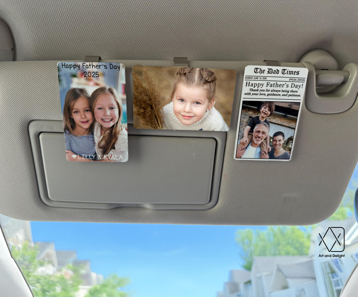 Personalized Sun Visor Picture Clip, Photo Car Metal Visor Clip, Father's Day Gift, Boyfriend Gift, Family Portrait Decoration, Drive Safe
