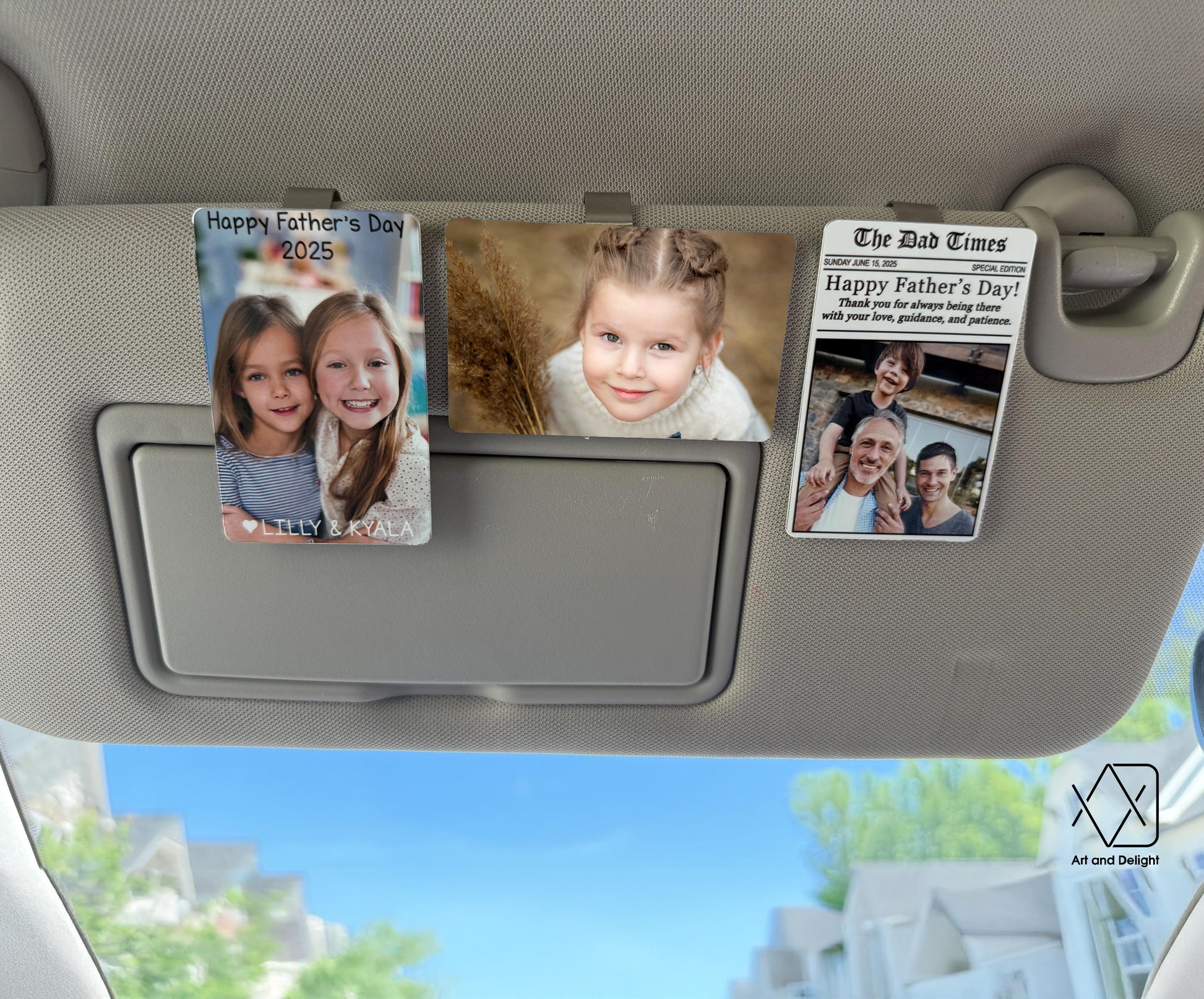 Personalized Sun Visor Picture Clip, Photo Car Metal Visor Clip, Father's Day Gift, Boyfriend Gift, Family Portrait Decoration, Drive Safe