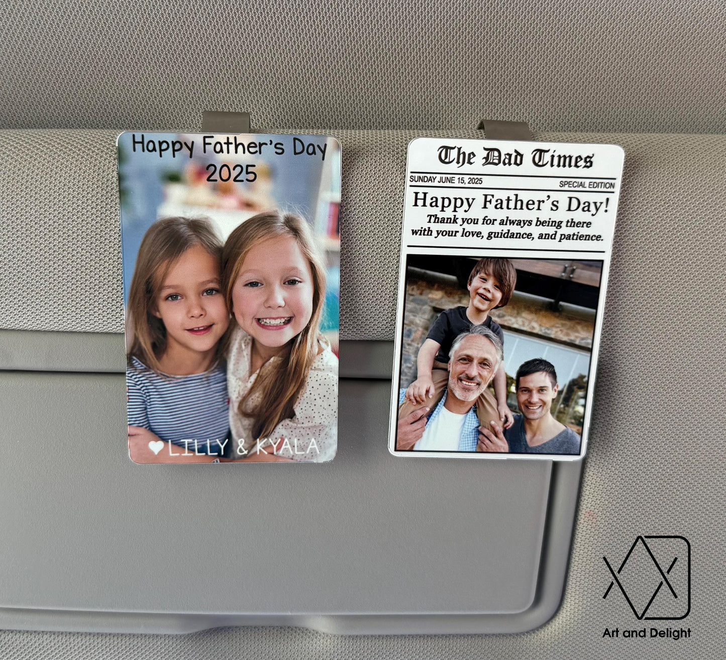 Personalized Sun Visor Picture Clip, Photo Car Metal Visor Clip, Father's Day Gift, Boyfriend Gift, Family Portrait Decoration, Drive Safe