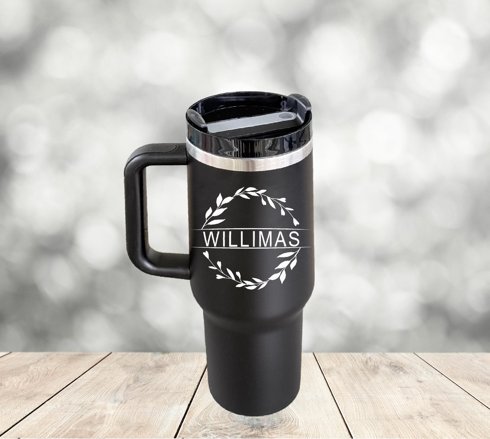 Personalized 40oz Tumbler with Handle: Custom Logo Travel Mug, Gift for Employees