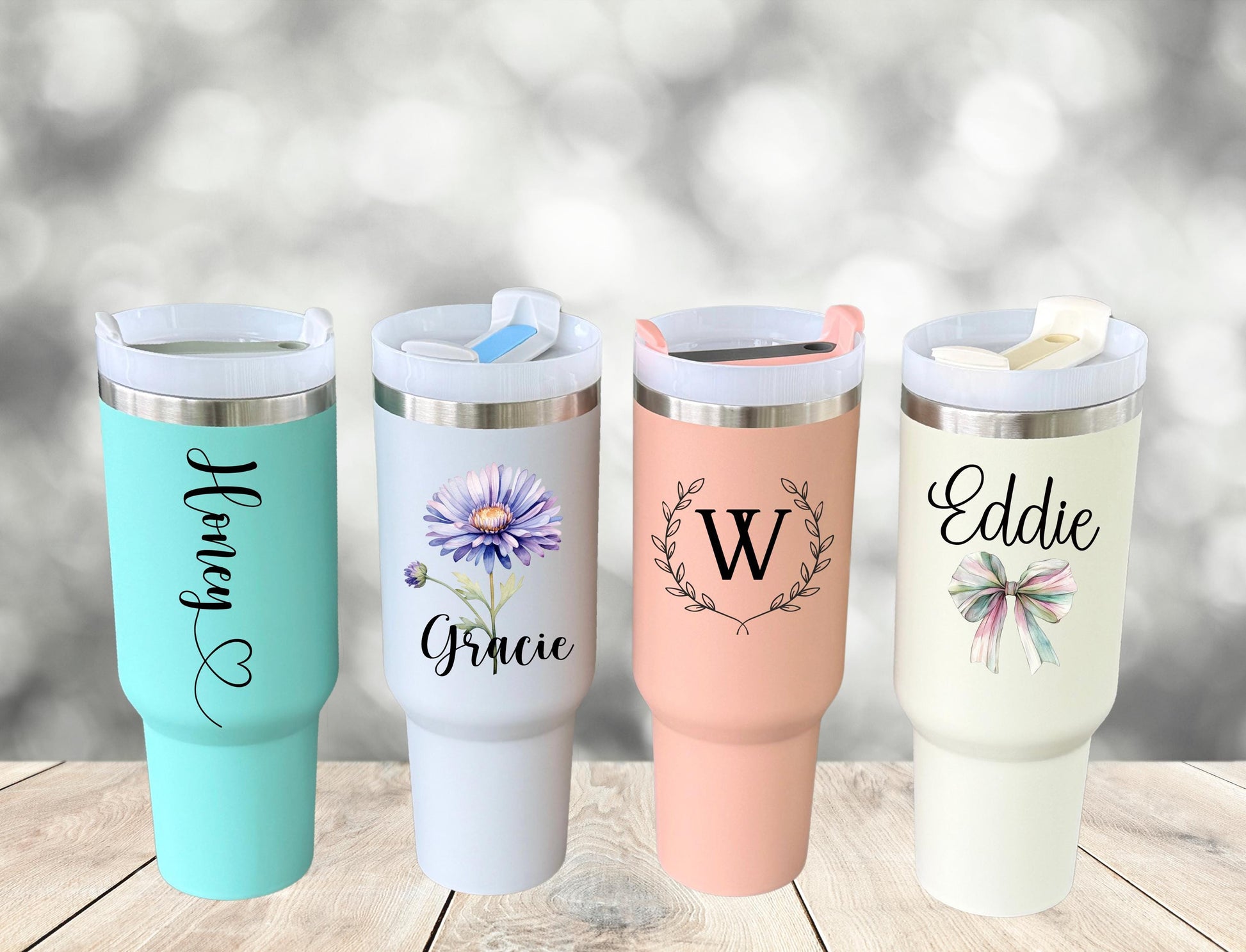 Personalized 40oz Tumbler with Handle: Custom Logo Travel Mug, Gift for Employees