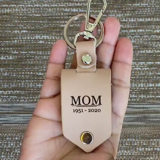Personalized Leather Photo Keychain, Drive Safe, Handwritten Message, Boyfriend Girlfriend - Mothers Day, Fathers Day, Grandma, Grandpa Gift