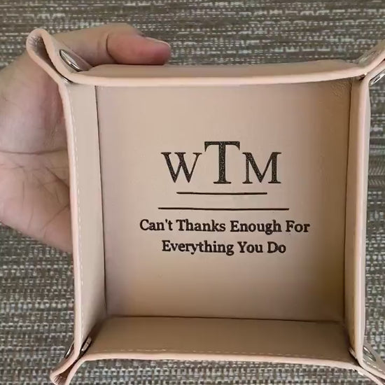 Personalized Leather Tray, Valet Tray, Customized Gift, Office Gift, Husband, Wife, Boyfriend, Girlfriend - Birthday - Anniversary Gift