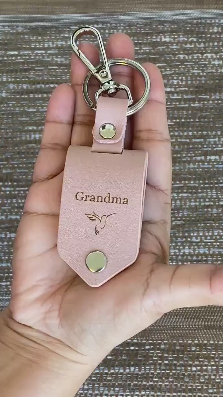Personalized Photo Keychain, Double Sided Photo, Drive Safe Leather Keychain - Birthday, Anniversary, Wedding, Memorial, Handwritten Gift
