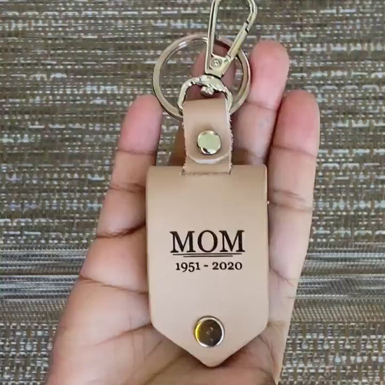 Father's Day, Custom Leather Keychain, Customizable keychain, Personalized Photo, Drive Safe Keychain, First Time Dad Mom Gift