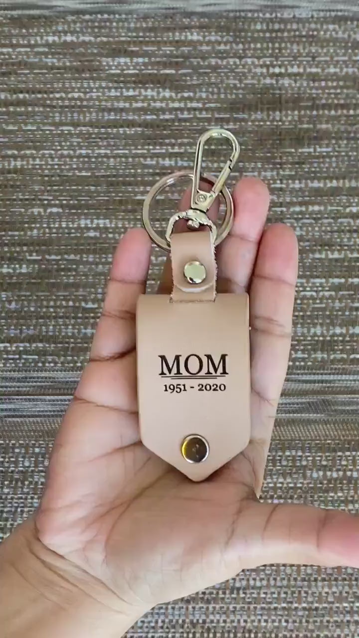 Father's Day, Custom Leather Keychain, Customizable keychain, Personalized Photo, Drive Safe Keychain, First Time Dad Mom Gift