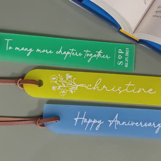 Personalized Acrylic Bookmark, Book Lover, Christmas Gift for Readers, 3 Year Leather Anniversary, Favorite Quote, Bible Scripture
