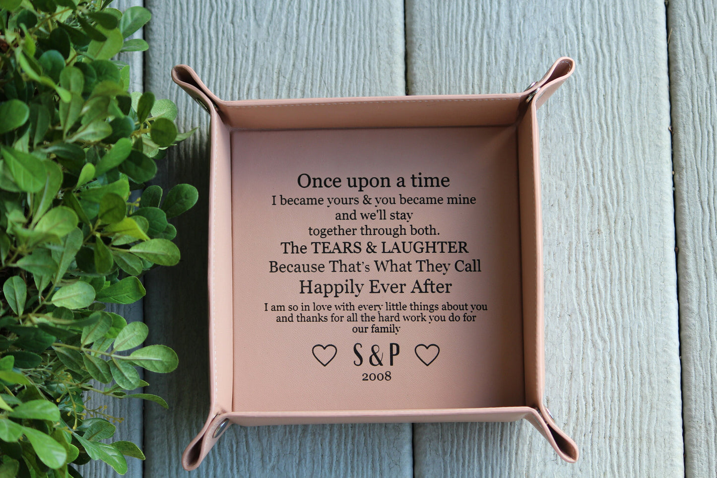 Personalized Leather Valet Tray, Coin Tray, Office Gift, 3rd Anniversary Gift, Leather Anniversary, Fathers Day, Valentines Day Gift