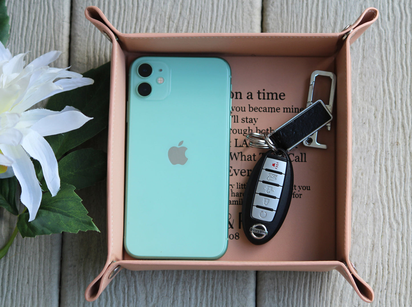 Personalized Leather Tray, Valet Tray, Customized Gift, Office Gift, Husband, Wife, Boyfriend, Girlfriend - Birthday - Anniversary Gift