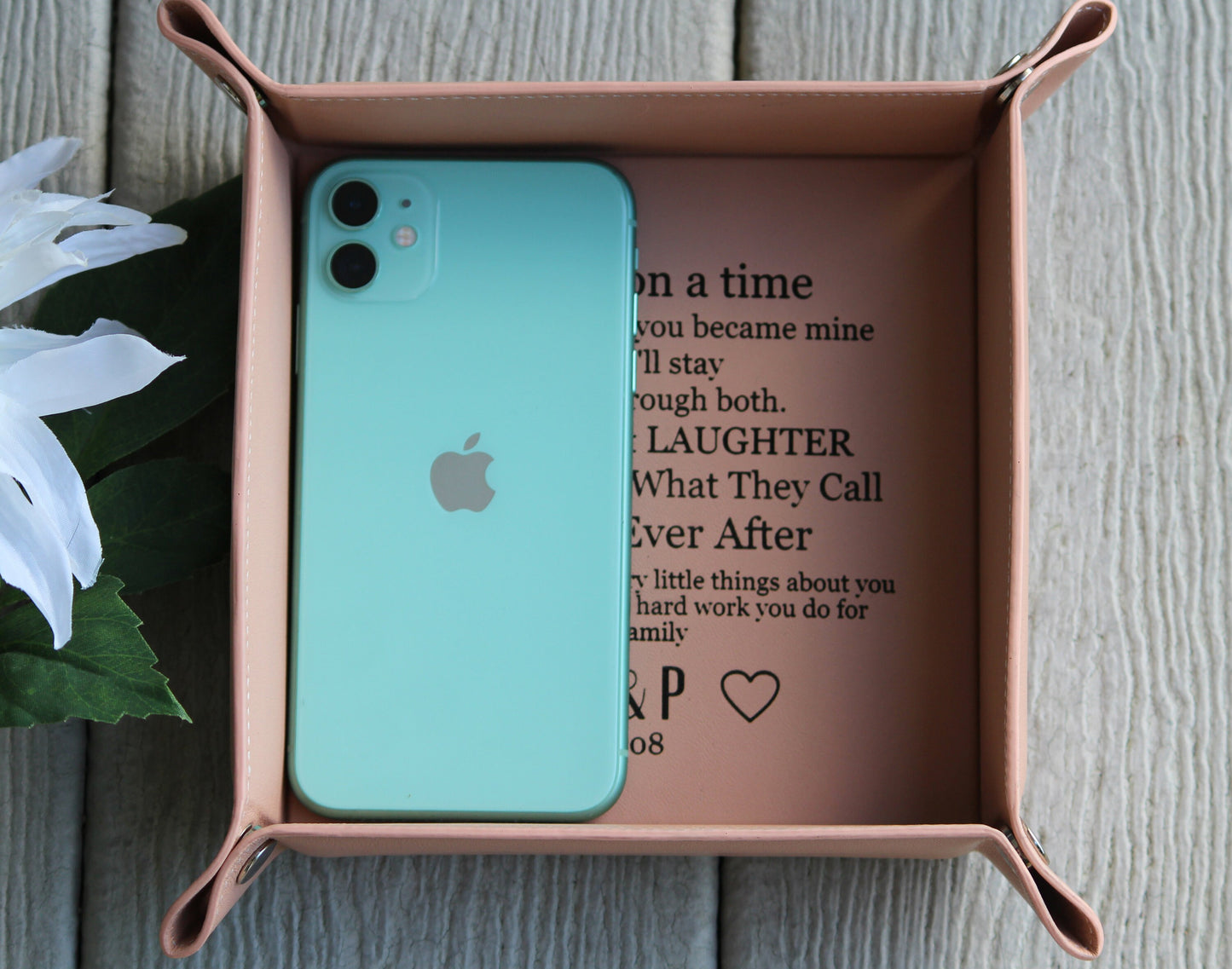 Personalized Leather Tray, Valet Tray, Customized Gift, Office Gift, Husband, Wife, Boyfriend, Girlfriend - Birthday - Anniversary Gift