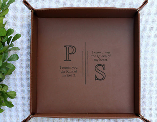 Personalized Leather Tray, Valet Tray, Customized Gift, Office Gift, Boyfriend, Girlfriend - Birthday - Anniversary - Wedding - Fathers Day