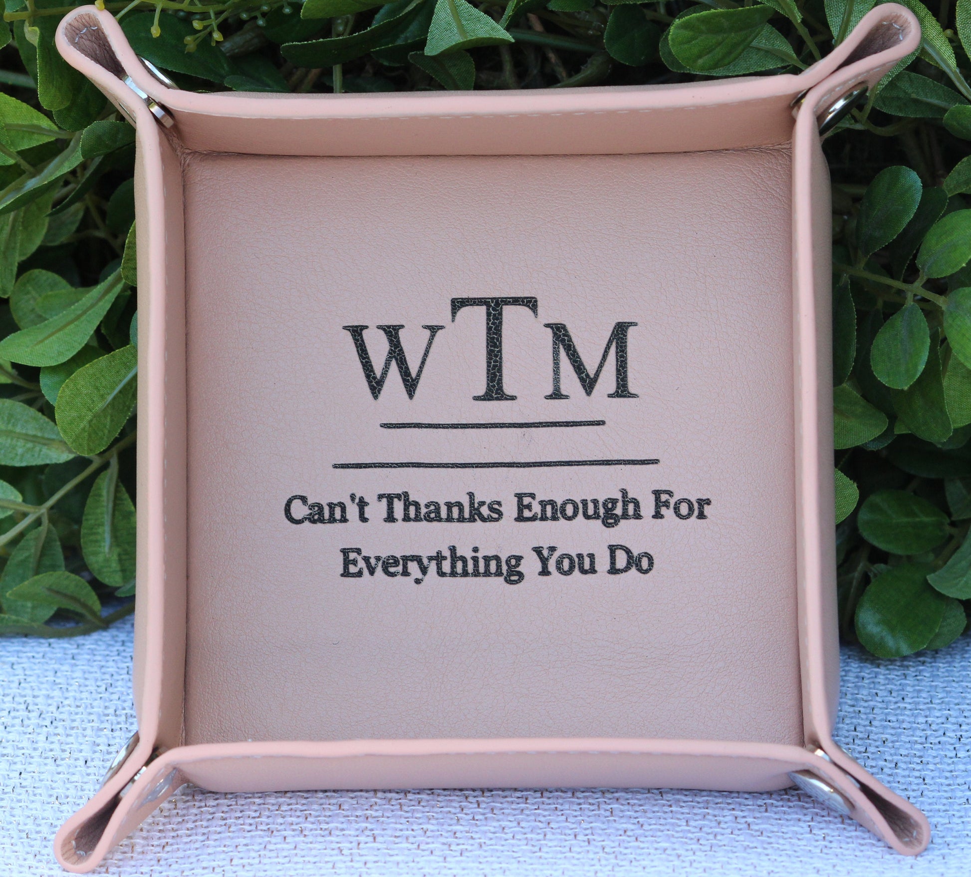 Personalized Leather Tray, Valet Tray, Customized Gift, Office Gift, Husband, Wife, Boyfriend, Girlfriend - Birthday - Anniversary Gift