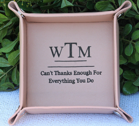 Personalized Leather Tray, Valet Tray, Customized Gift, Office Gift, Husband, Wife, Boyfriend, Girlfriend - Birthday - Anniversary Gift