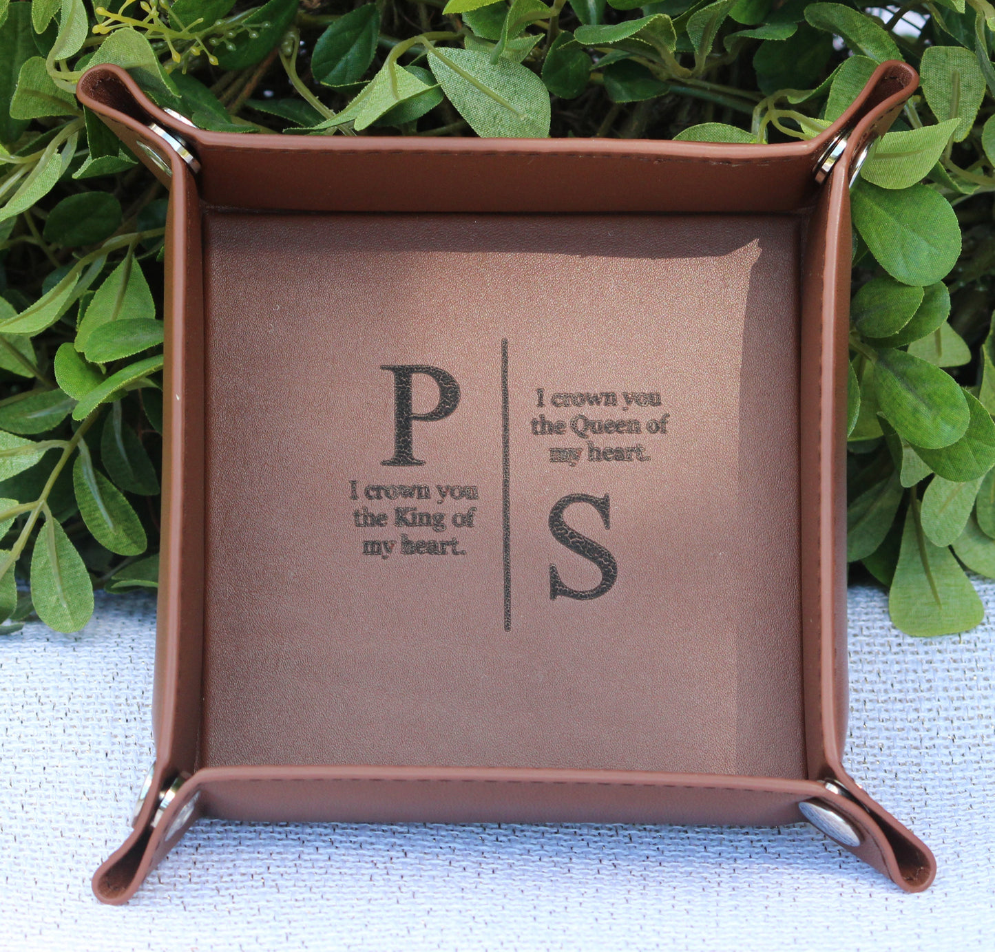 Personalized Leather Tray, Valet Tray, Customized Gift, Office Gift, Boyfriend, Girlfriend, Husband, Wife - Birthday - Anniversary Gift