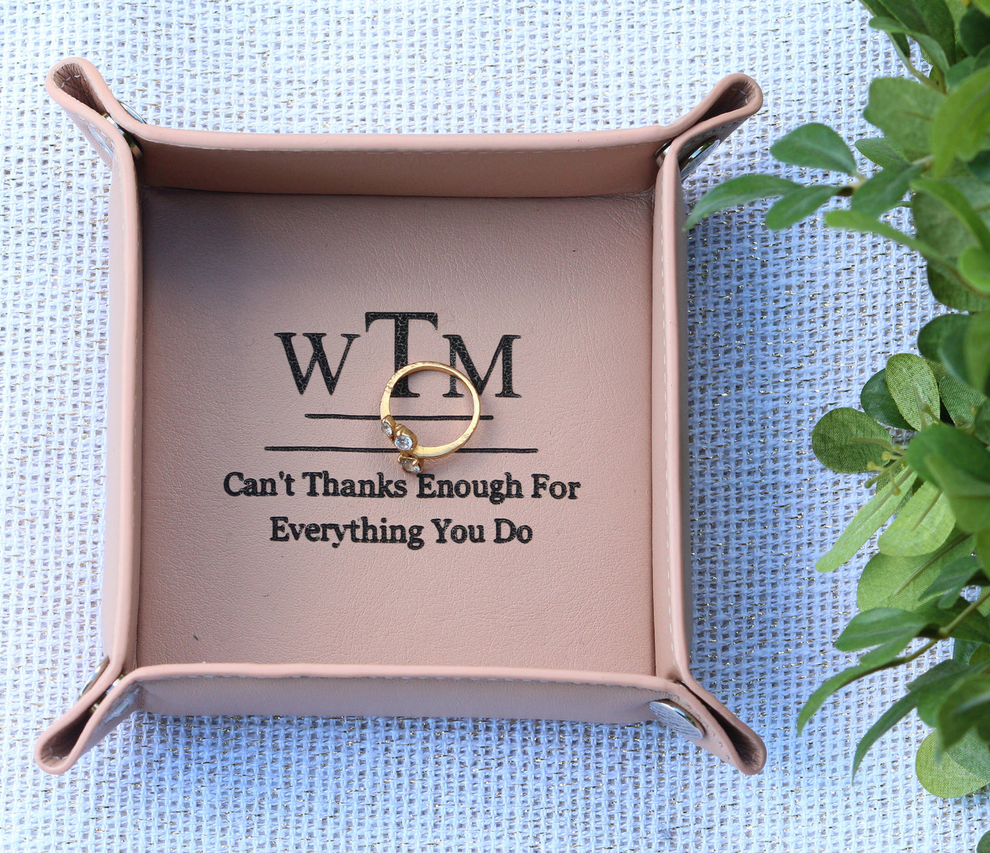 Personalized Leather Tray, Valet Tray, Customized Gift, Office Gift, Husband, Wife, Boyfriend, Girlfriend - Birthday - Anniversary Gift