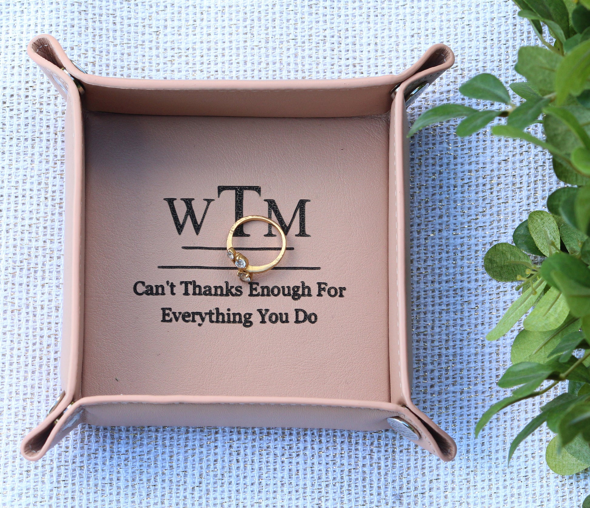 Personalized Leather Tray, Valet Tray, Customized Gift, Office Gift, Husband, Wife, Boyfriend, Girlfriend - Birthday - Anniversary Gift