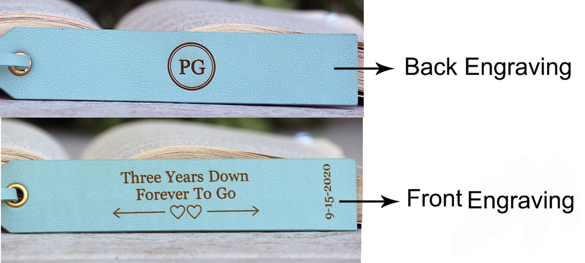 Personalized Leather Bookmark, Customized Gift, Book Lover, Gift for Readers - Birthday - Anniversary - Wedding - Groomsmen, Fathers Day