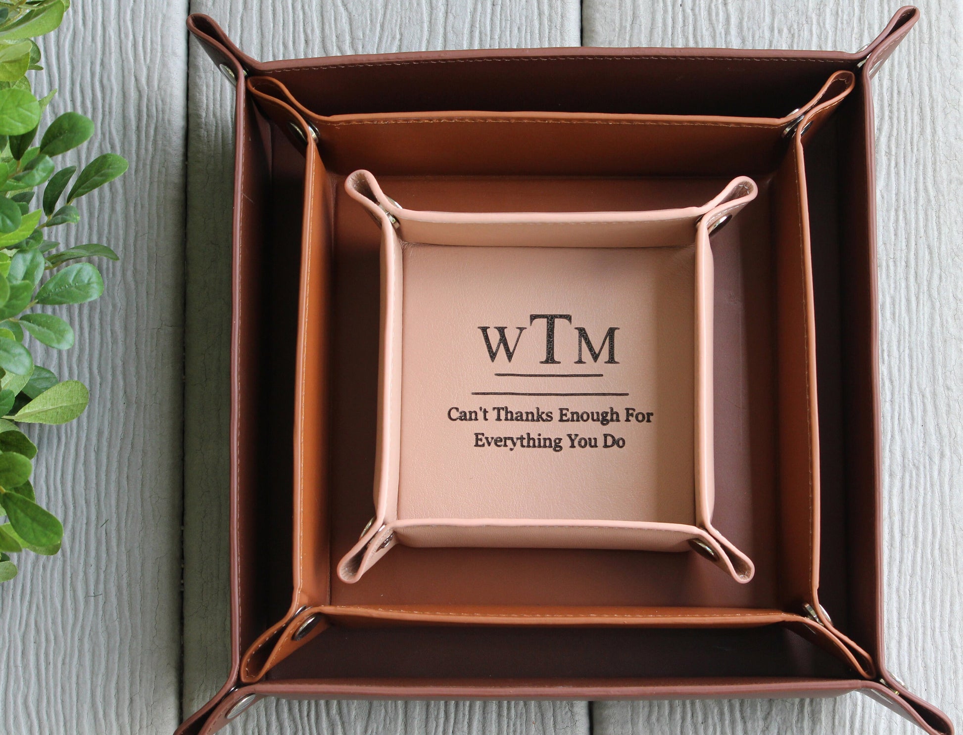 Personalized Leather Valet Tray, Customized Gift, Office Gift, Kids Drawing, Handwritten Gift, Groomsmen Gifts, Father's Day Gift
