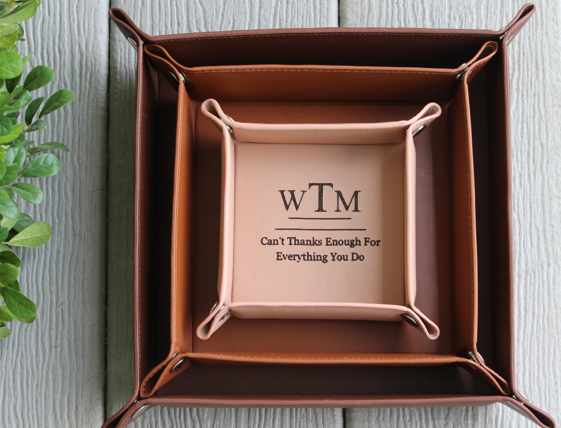 Personalized Leather Tray, Valet Tray, Customized Gift, Office Gift, Boyfriend, Girlfriend, Husband, Wife - Birthday - Anniversary Gift