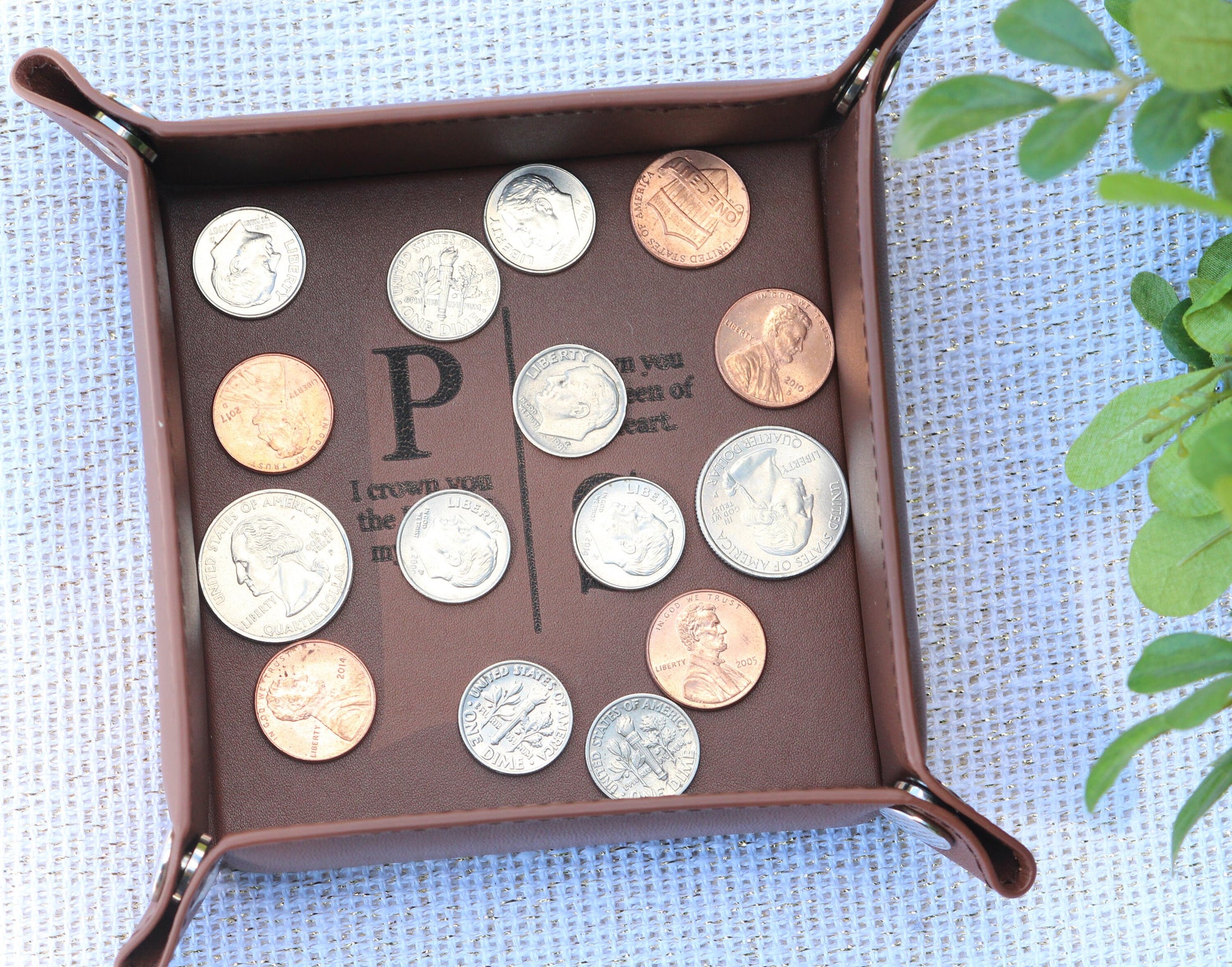 Personalized Leather Tray, Valet Tray, Customized Gift, Office Gift, Boyfriend Girlfriend Gift - Birthday - Anniversary - Wedding Gift