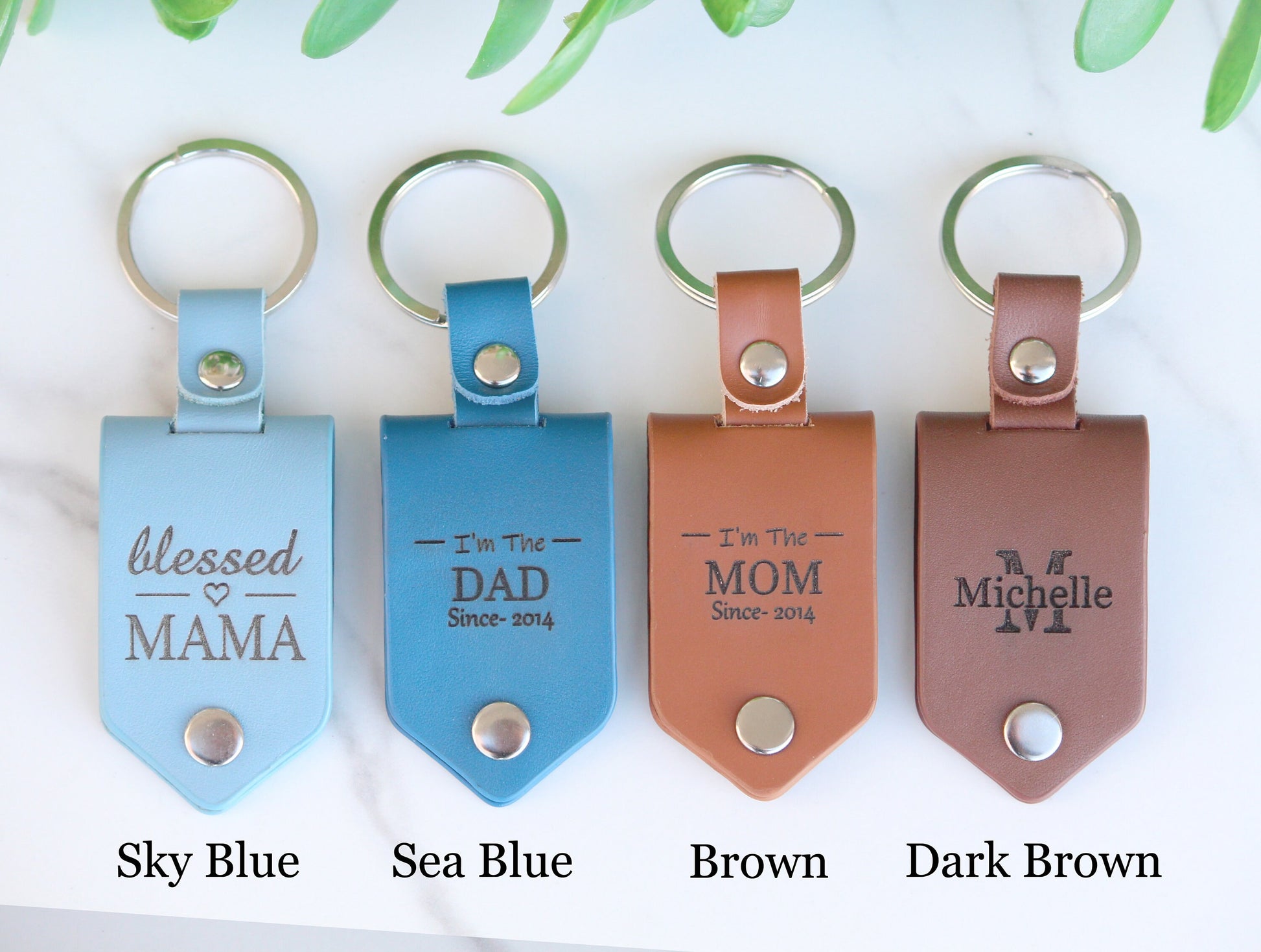 Personalized Leather, Double Sided Photo, Drive Safe, Hidden Personal Message, Birthday, Anniversary, Wedding, Dad, Grandpa Fathers Day Gift