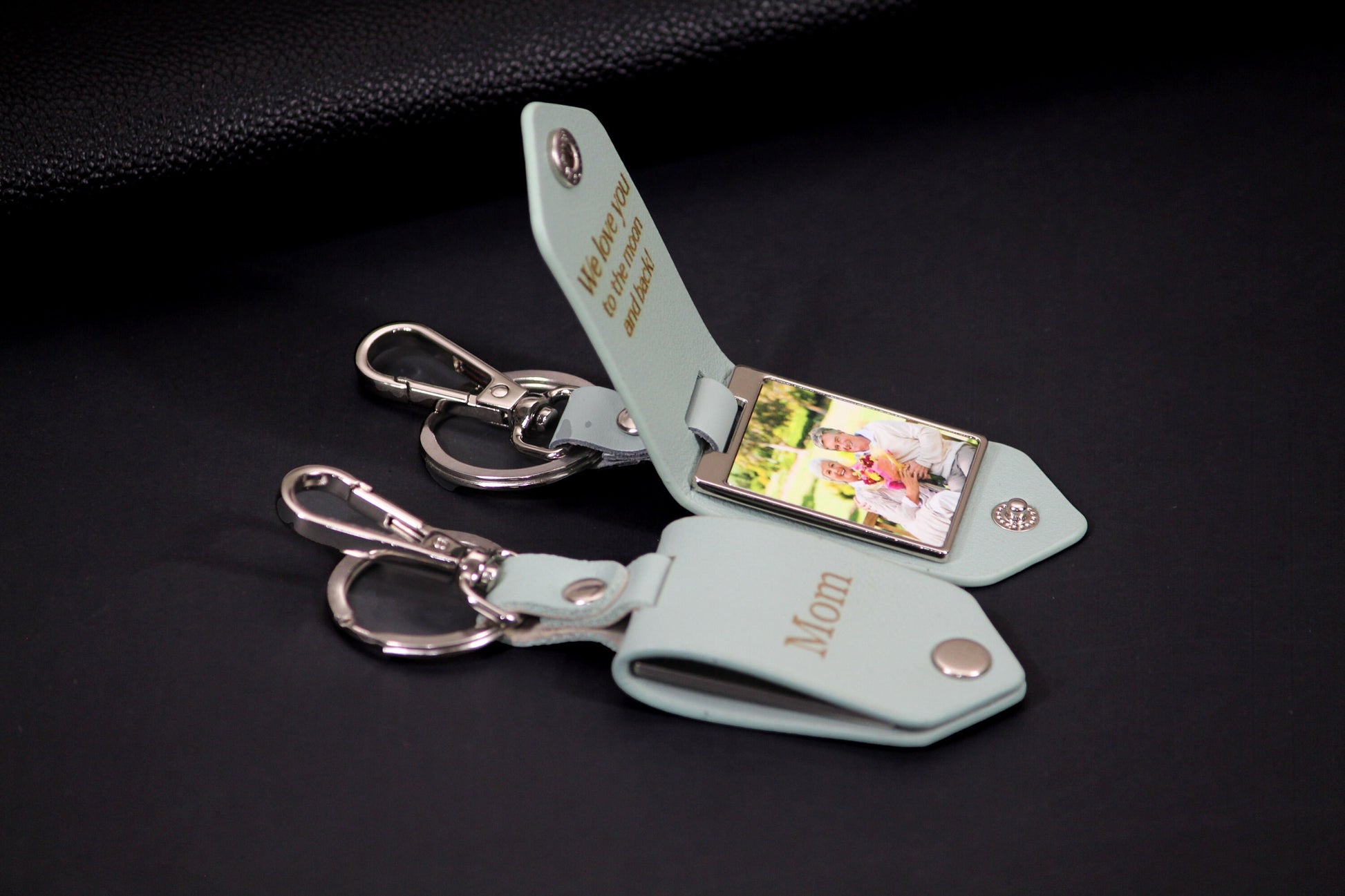 Personalized Leather Photo Keychain, Drive Safe, First Time Dad Mom Gift - Unique Father's Day Gift, Birthday, 3rd Anniversary, Wedding Gift