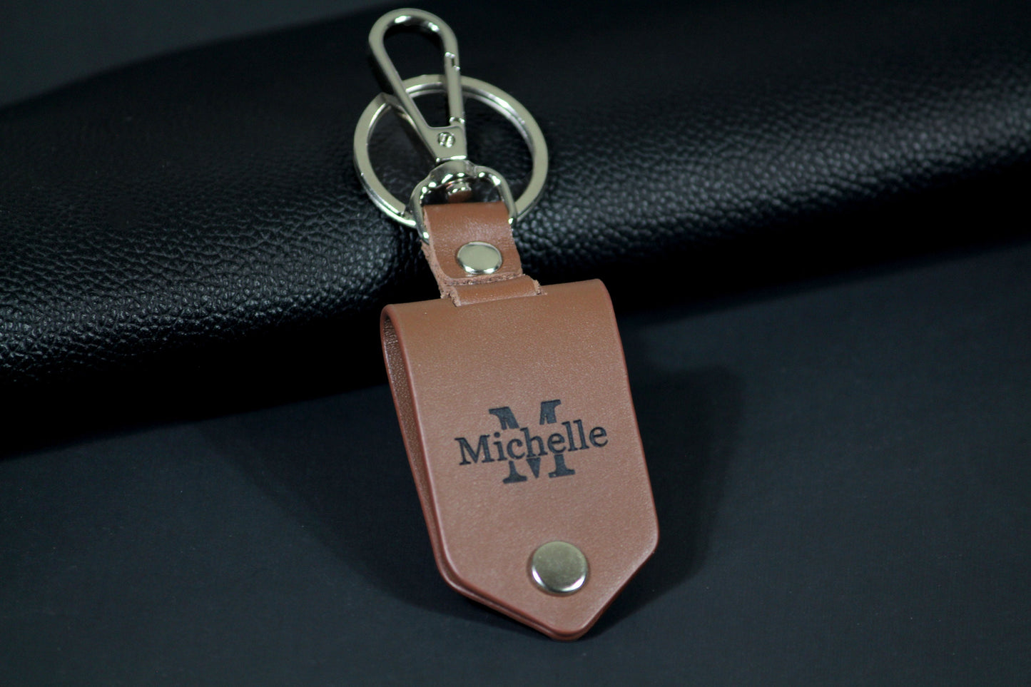 Fathers Day Gift with Initials, Personalized Leather Photo keychain, Drive Safe, Personal Handwritten Message - Birthday, Anniversary